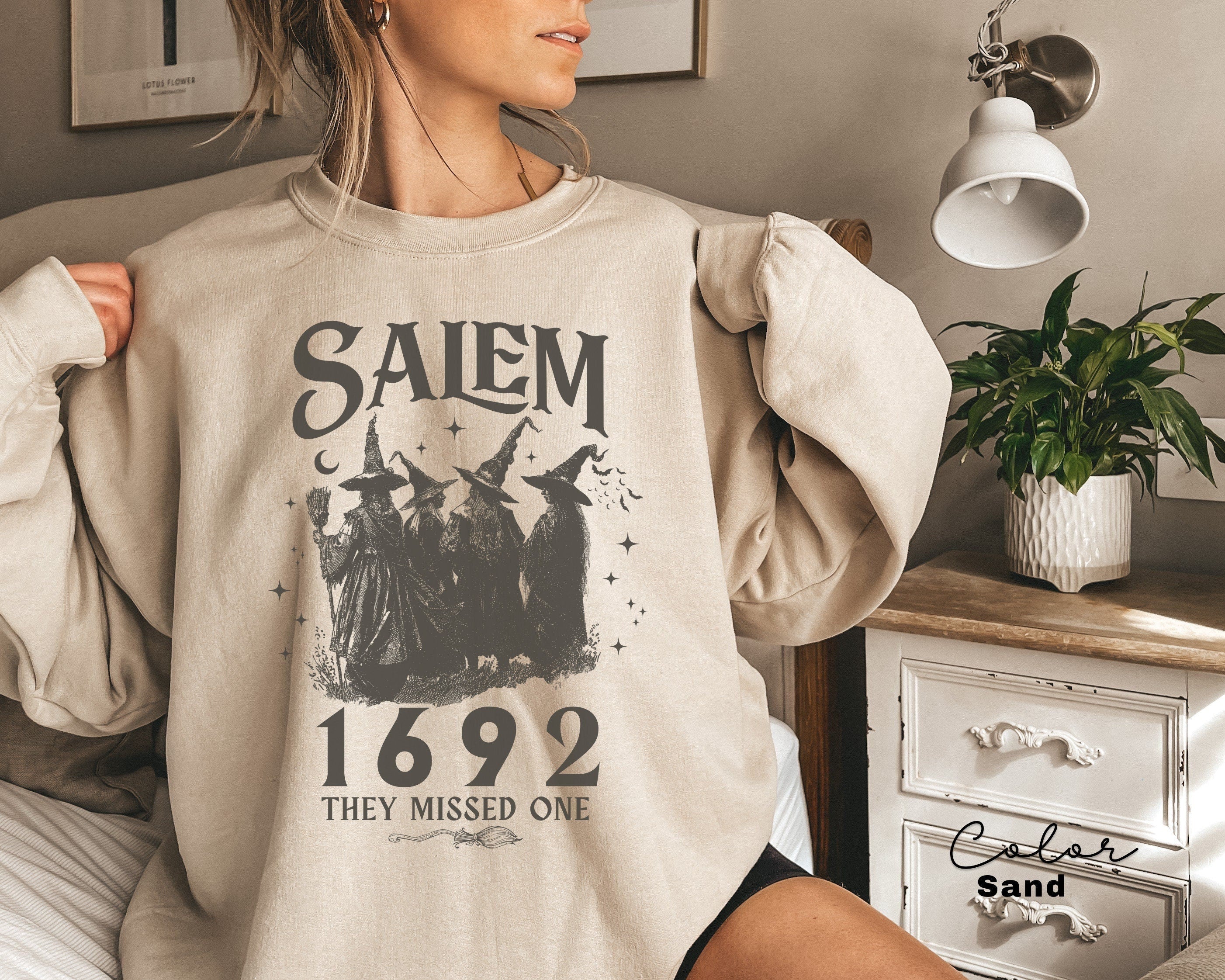 Salem 1692 They Missed One Sweatshirt, Salem Witch Sweatshirt, Halloween Witch Sweatshirt, Vintage Witches Sweatshirt