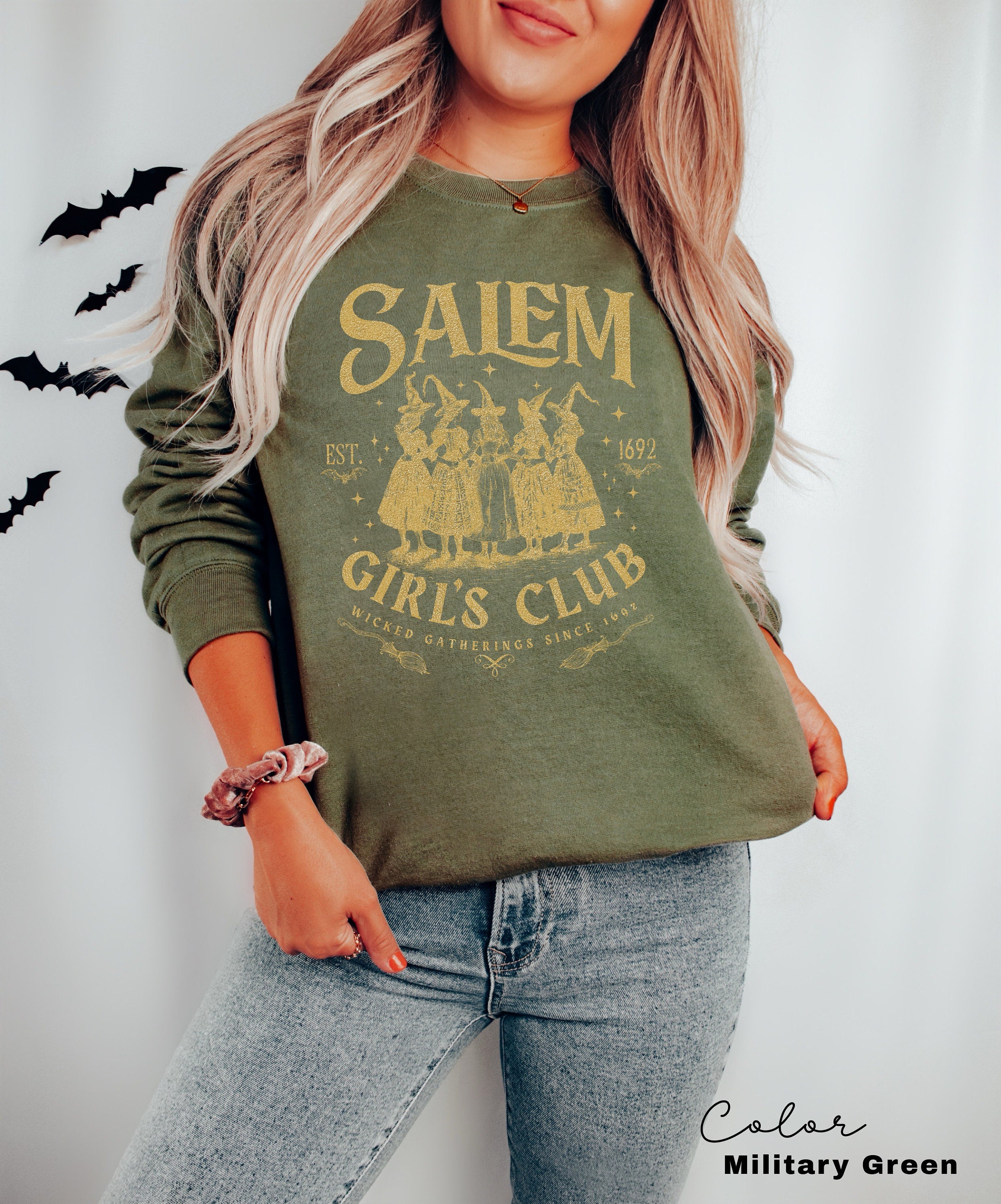 Salem Witch Sweatshirt, Salem Girls Club, Social Club, Funny Witch Shirt, Halloween Womens Sweatshirt, Witchy Vibes Shirt, 1692 Sweatshirt