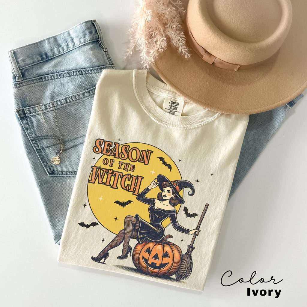 Season of the Witch Shirt Funny Vintage Halloween Tshirt Cute Retro Horror Social Club Tee Fall Party Trendy Spooky Clothing Comfort Colors