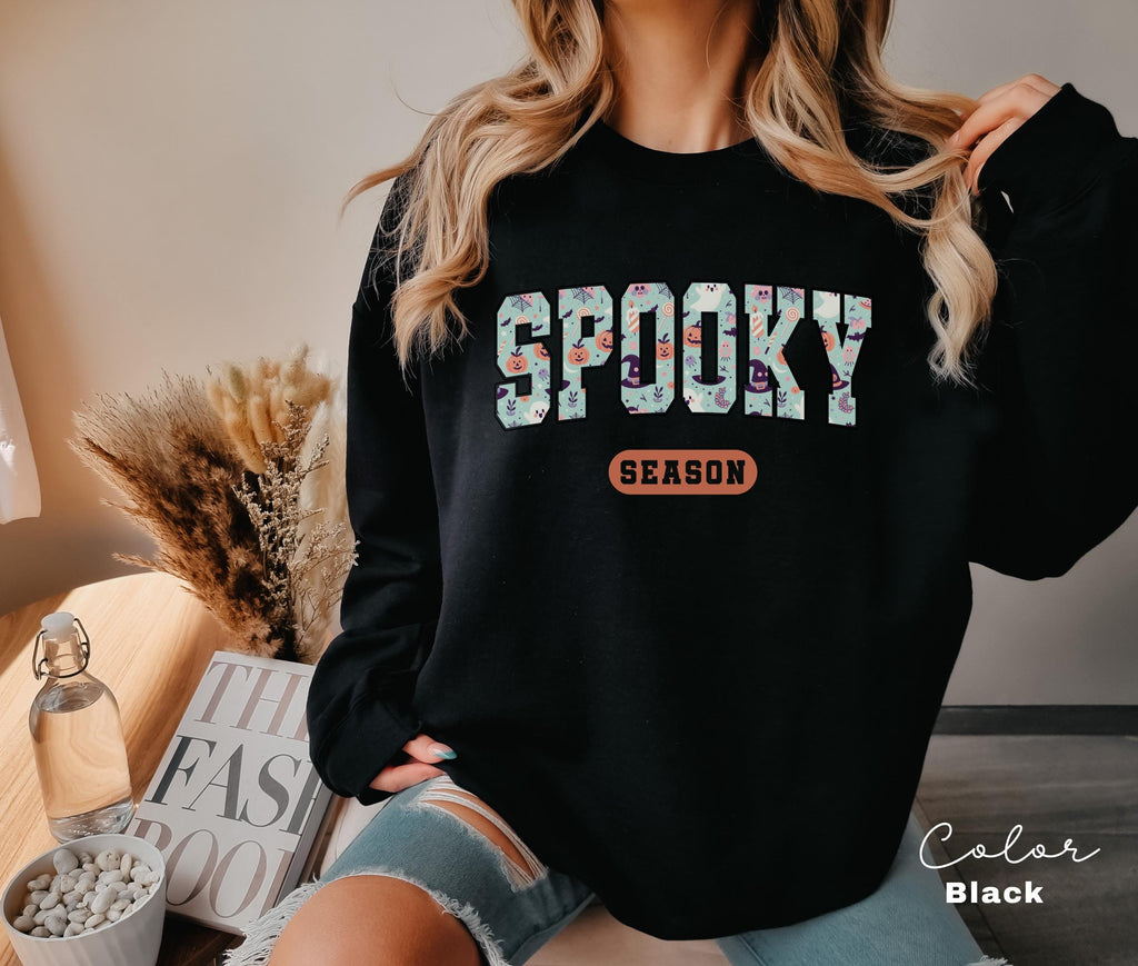 Cute Spooky Season Sweatshirt,Halloween Sweatshirt, Womens Halloween Sweatshirt, Cute Fall Sweater, Gift For Halloween, Spooky Season Shirt