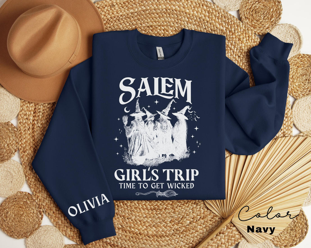 Girls Trip Salem Sweatshirt Custom, Vintage Halloween, Retro Halloween, Personalized Halloween Sweatshirt, Salem Massachusetts, Salem Witch