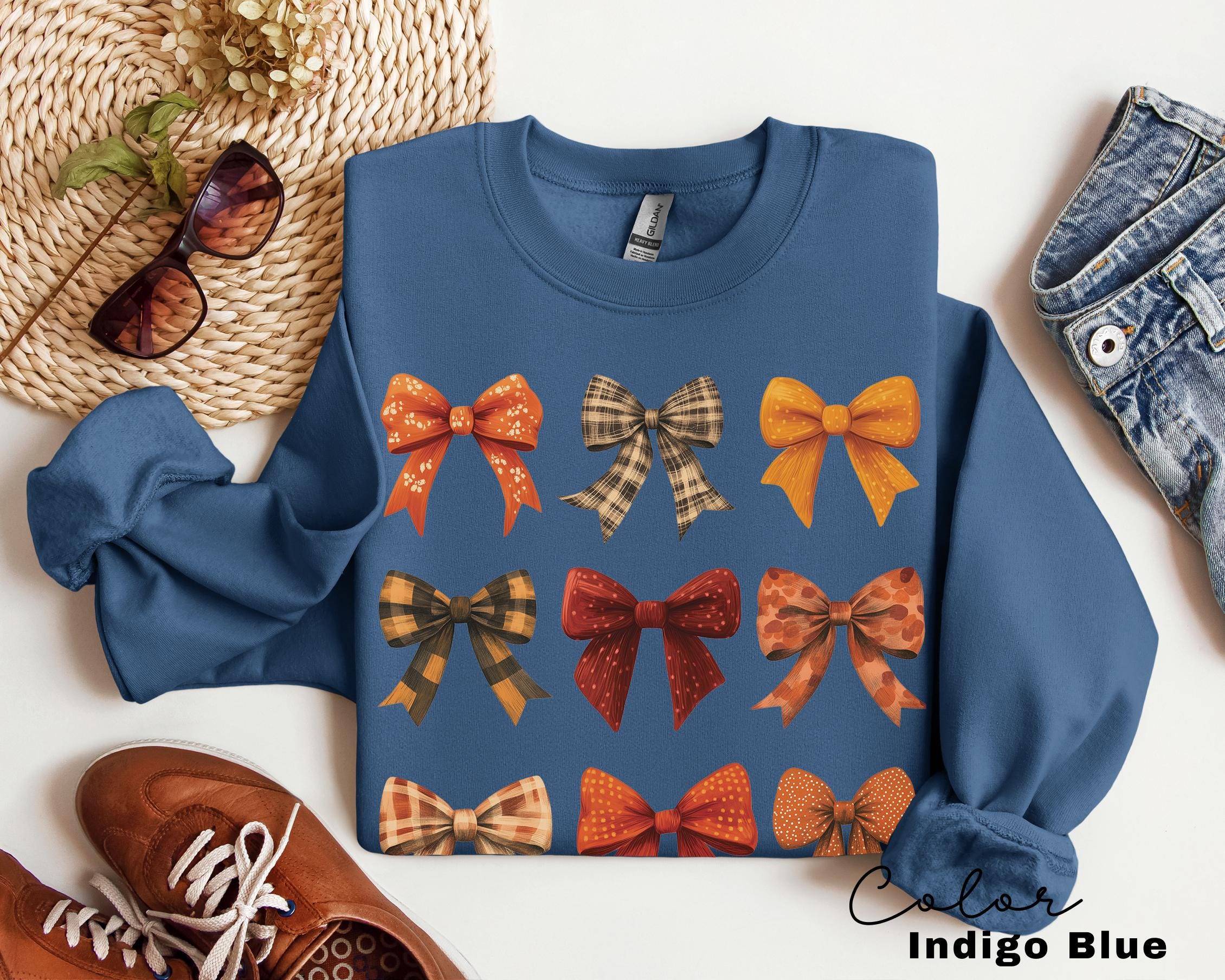 Coquette Bow Sweatshirt Fall, Vintage Fall Sweatshirt, Autumn Pumpkin Tee, Fall T-Shirt , Comfort Colors® Shirt, Thanksgiving Shirt,