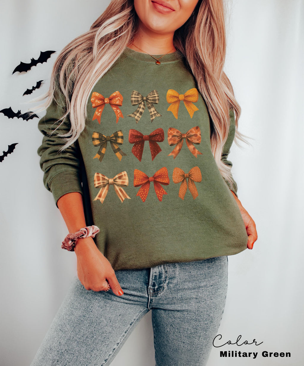 Coquette Bow Sweatshirt Fall, Vintage Fall Sweatshirt, Autumn Pumpkin Tee, Fall T-Shirt , Comfort Colors® Shirt, Thanksgiving Shirt,