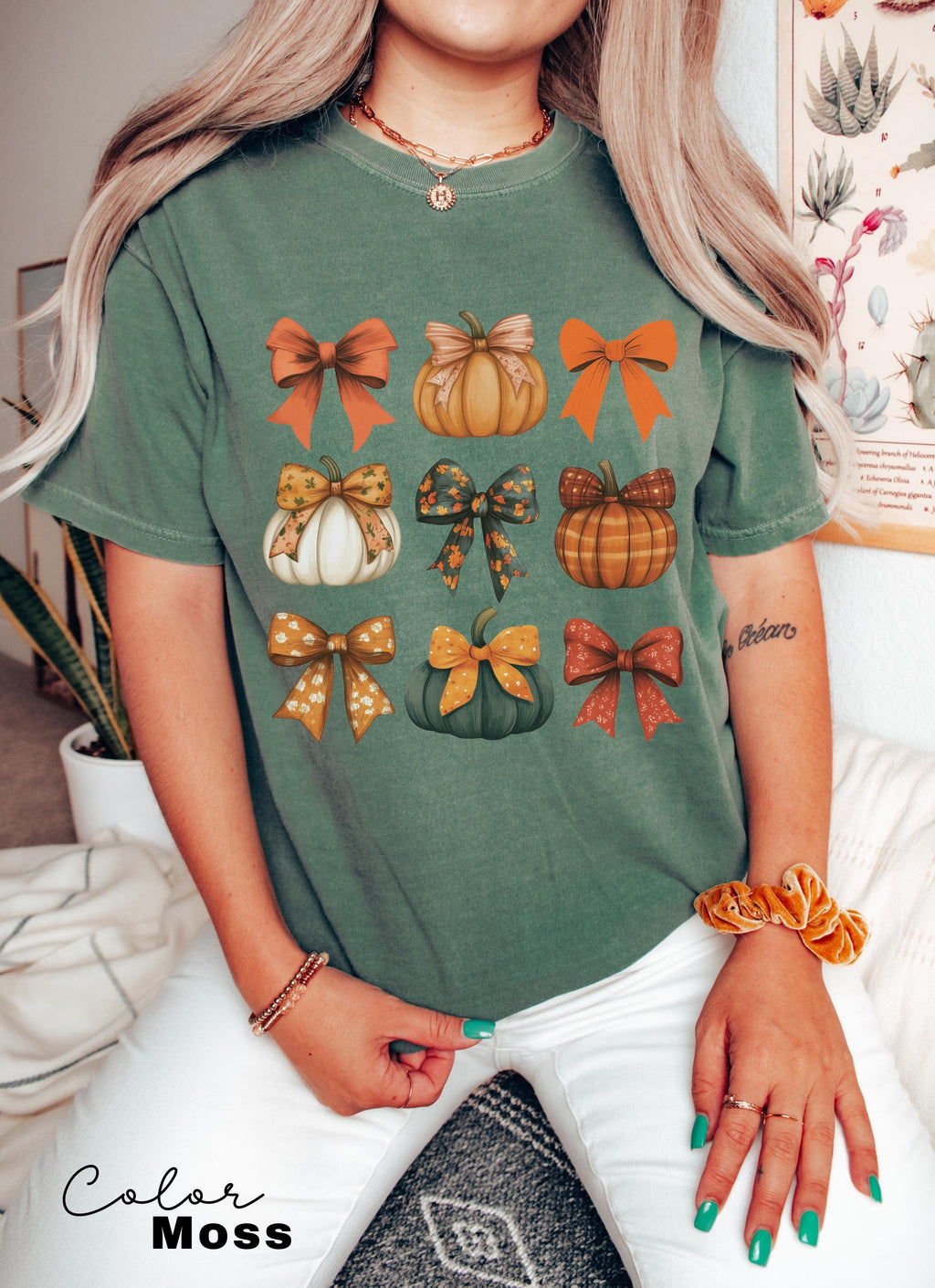 Retro Fall Pumpkin Bow Shirt, Fall Coquette Bow Sweatshirt, Autumn Pumpkin Tee, Fall T-Shirt , Comfort Colors® Shirt, Thanksgiving Shirt