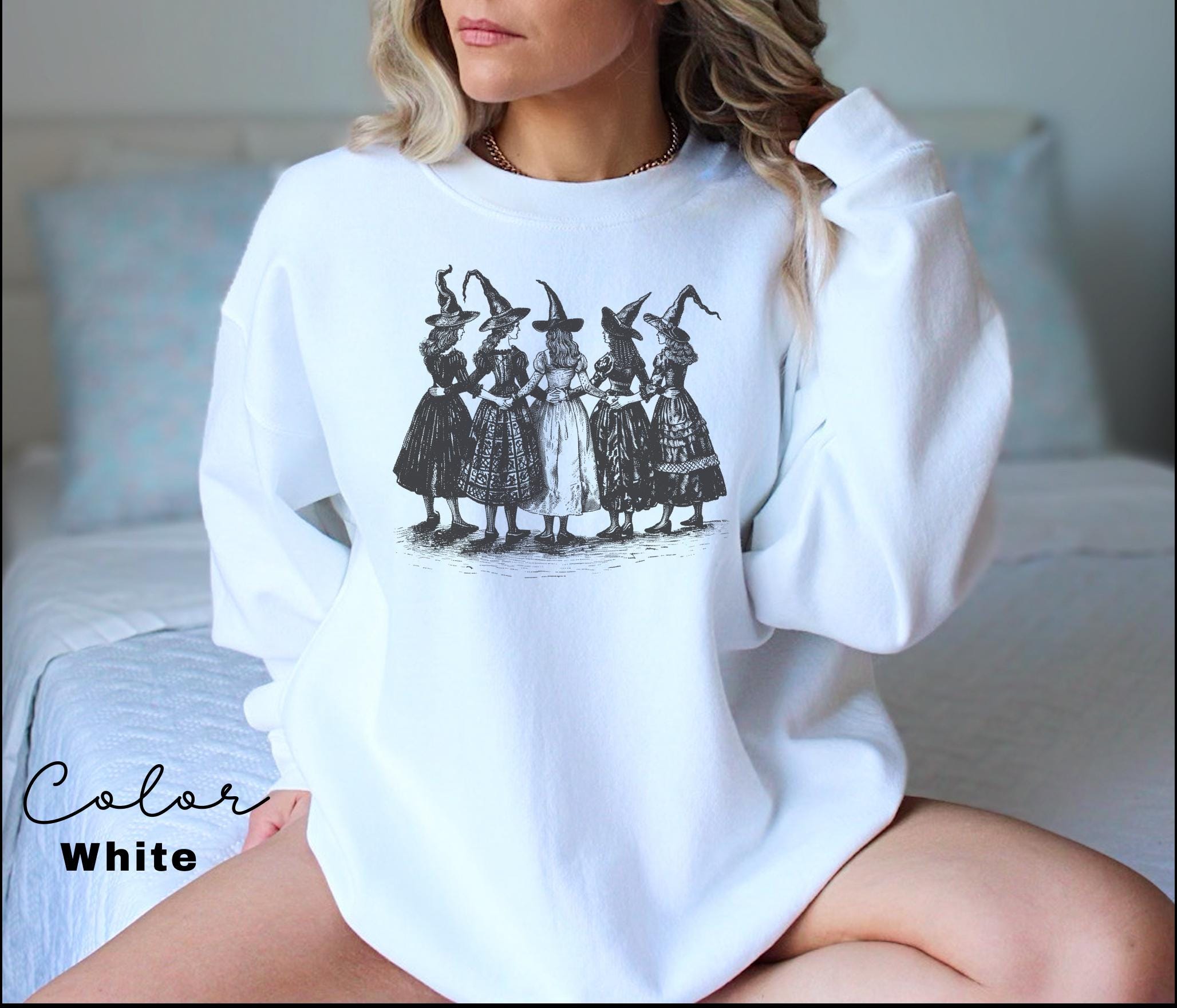 Halloween Witch Sweatshirt, Fall Sweatshirt, Halloween Women Shirt, Witchy Vibes Shirt, Halloween Party Shirt, Spooky Season,Halloween Gift