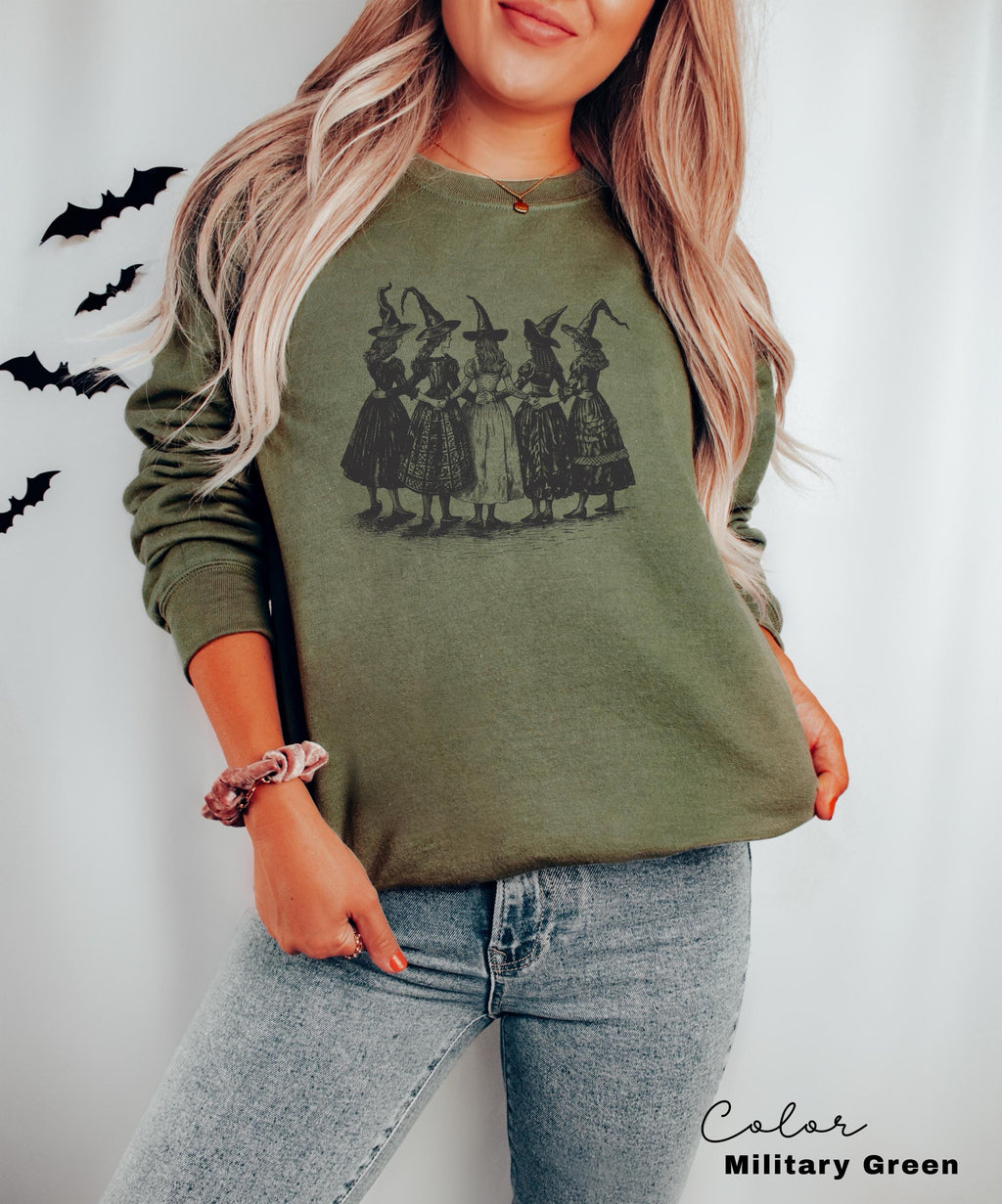 Halloween Witch Sweatshirt, Fall Sweatshirt, Halloween Women Shirt, Witchy Vibes Shirt, Halloween Party Shirt, Spooky Season,Halloween Gift