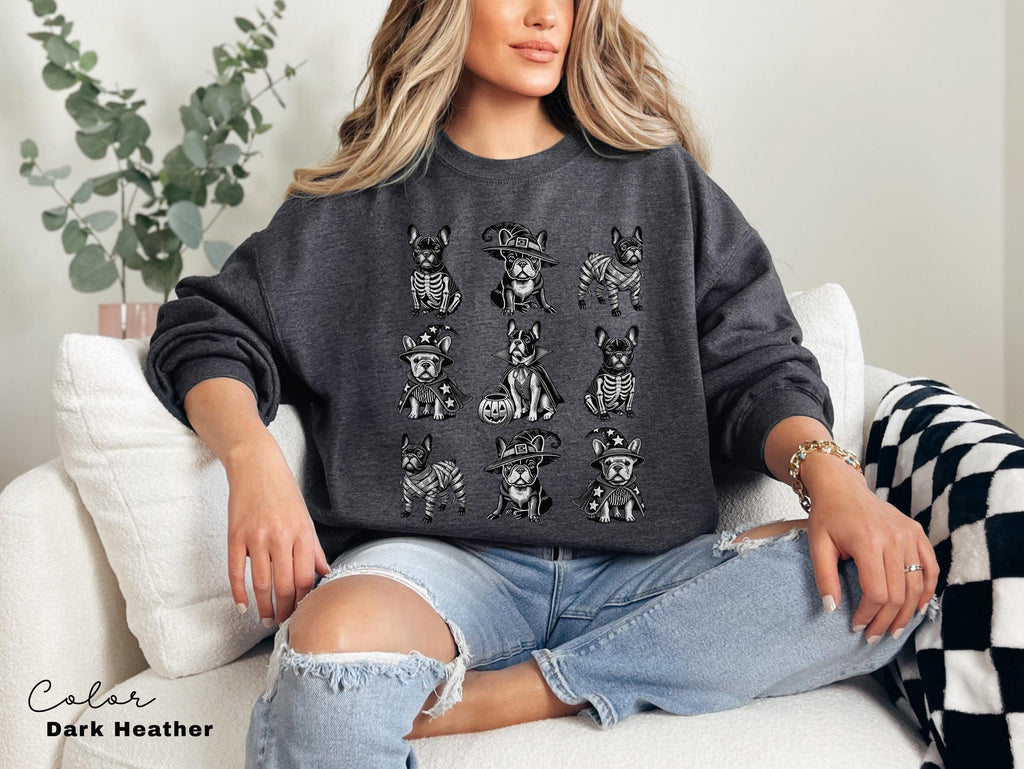French Bulldog Halloween Dog Sweatshirt, Frenchie Mom Sweatshirt, Gifts For Bulldog Dad Mom, Holiday Pet Parent Gifts, French Bulldog Shirt,