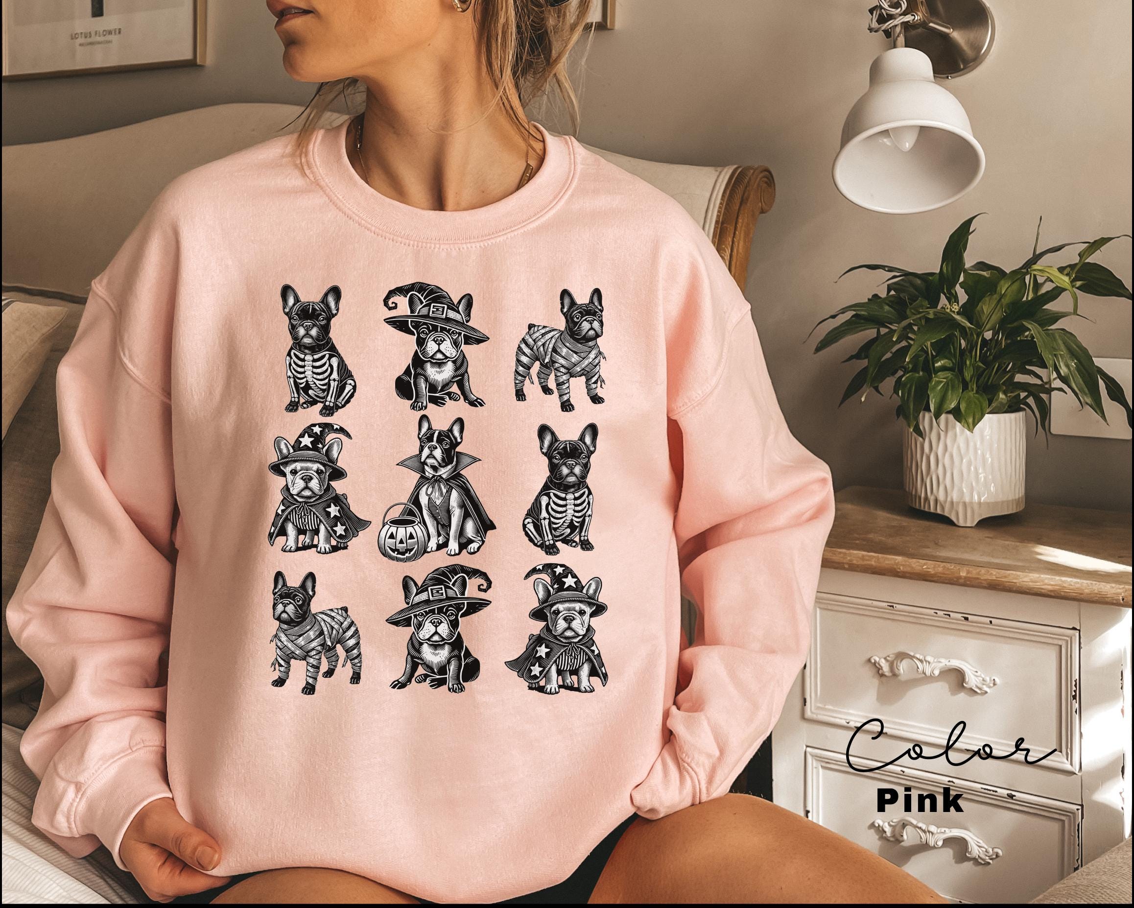 French Bulldog Halloween Dog Sweatshirt, Frenchie Mom Sweatshirt, Gifts For Bulldog Dad Mom, Holiday Pet Parent Gifts, French Bulldog Shirt,