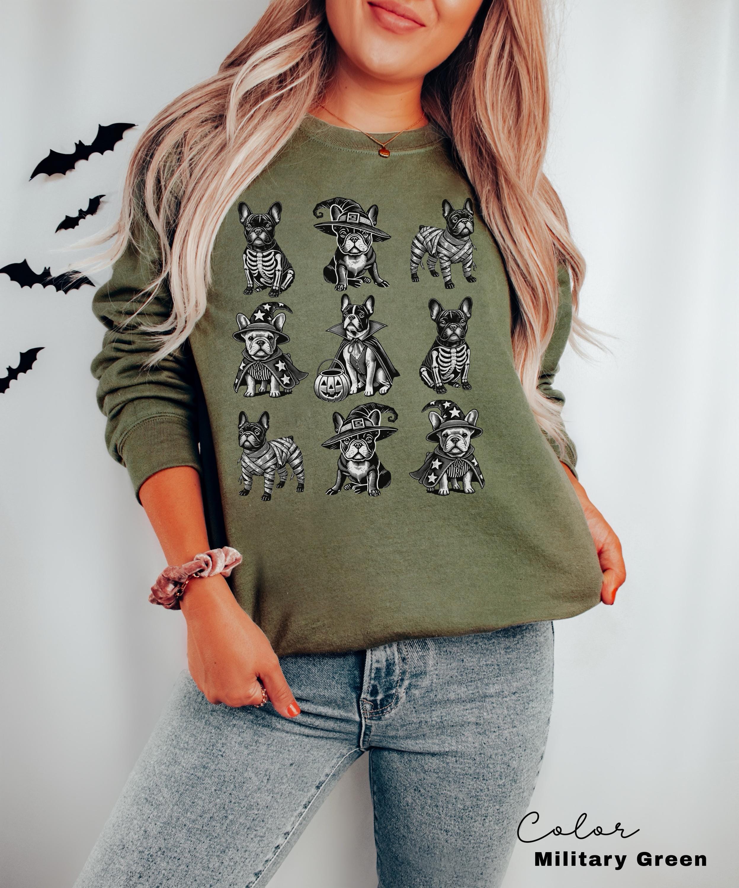 French Bulldog Halloween Dog Sweatshirt, Frenchie Mom Sweatshirt, Gifts For Bulldog Dad Mom, Holiday Pet Parent Gifts, French Bulldog Shirt,