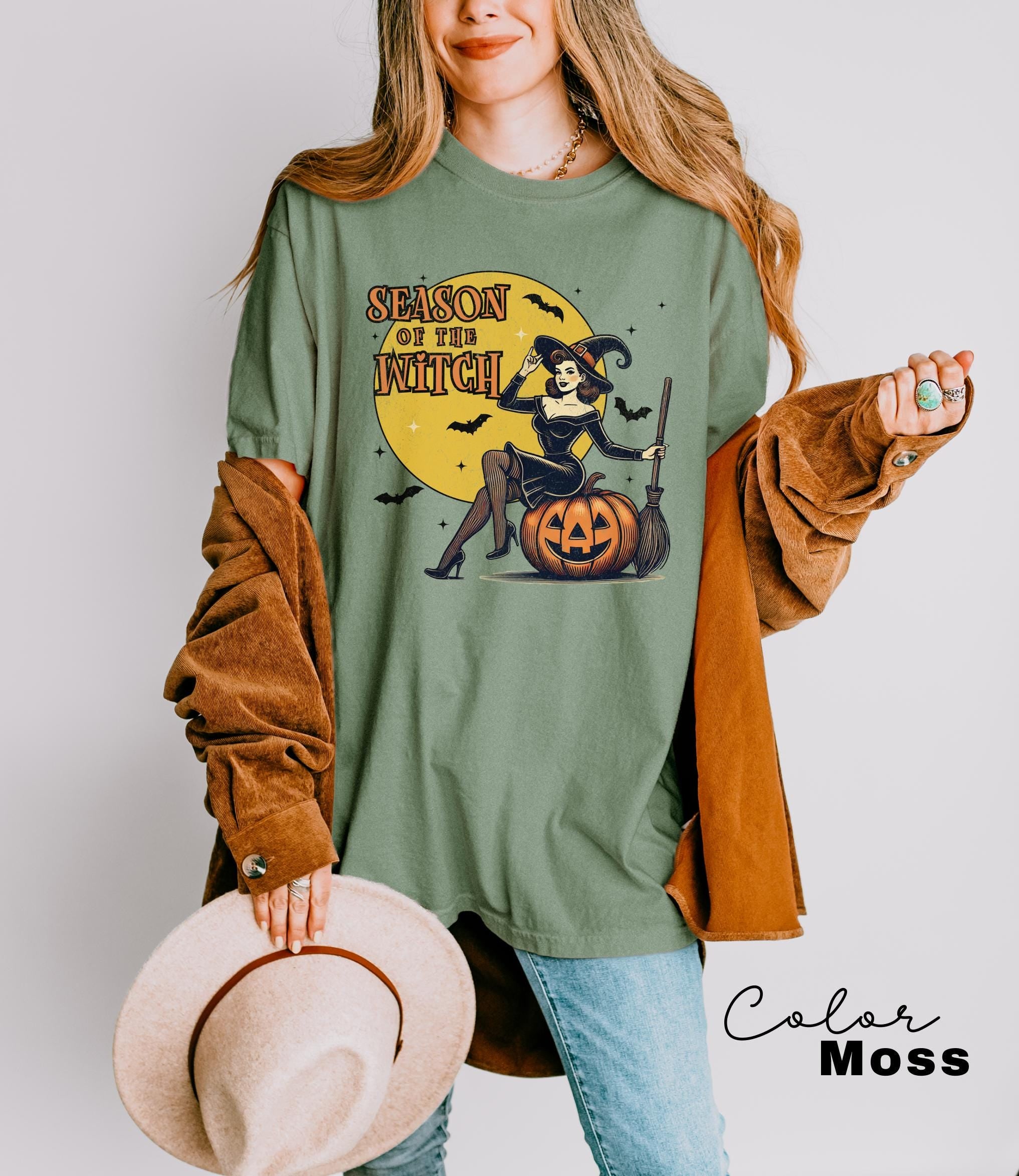 Season of the Witch Shirt Funny Vintage Halloween Tshirt Cute Retro Horror Social Club Tee Fall Party Trendy Spooky Clothing Comfort Colors