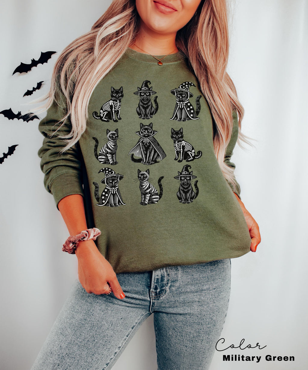 Vintage Black Cat Halloween Sweatshirt, Vintage Black cat sweatshirt, Halloween sweatshirt, Spooky season sweatshirt, Halloween Crewneck