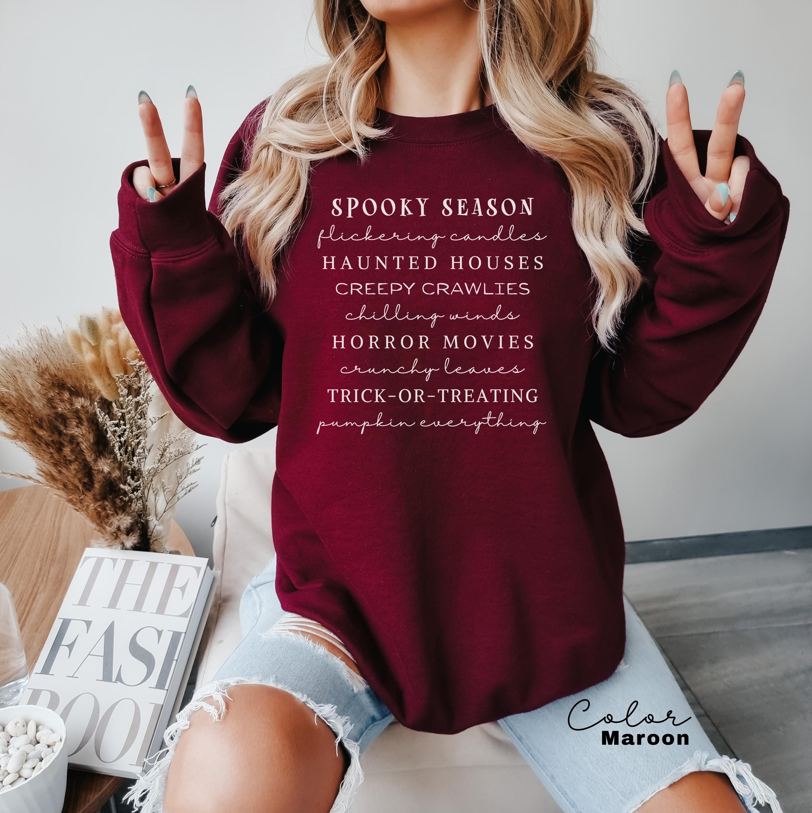 Cute Spooky Season Sweatshirt, Halloween Sweatshirt, Womens Halloween Sweatshirt, Cute Fall Sweater, Gift For Halloween, Spooky Season Shirt