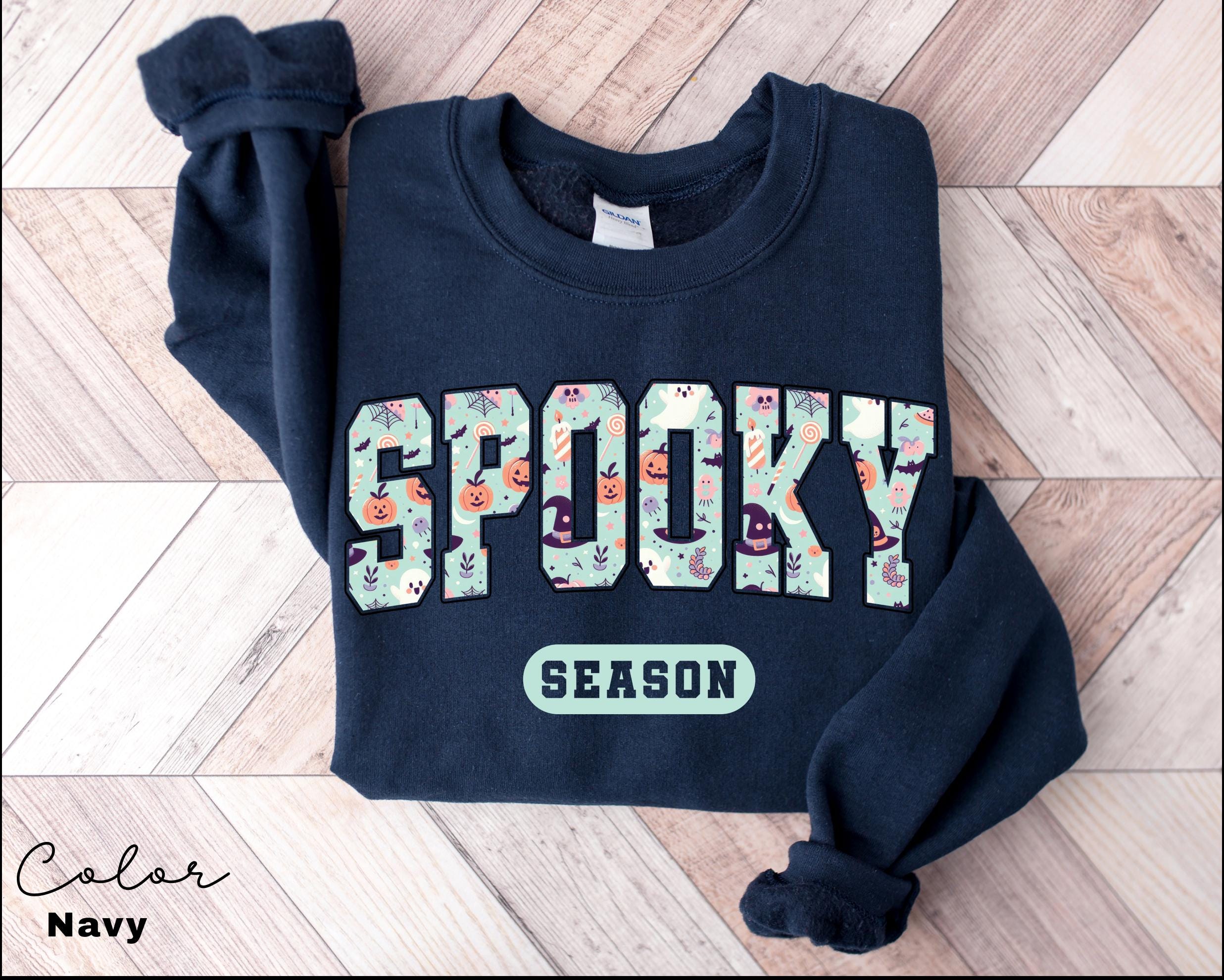 Cute Spooky Season Sweatshirt,Halloween Sweatshirt, Womens Halloween Sweatshirt, Cute Fall Sweater, Gift For Halloween, Spooky Season Shirt