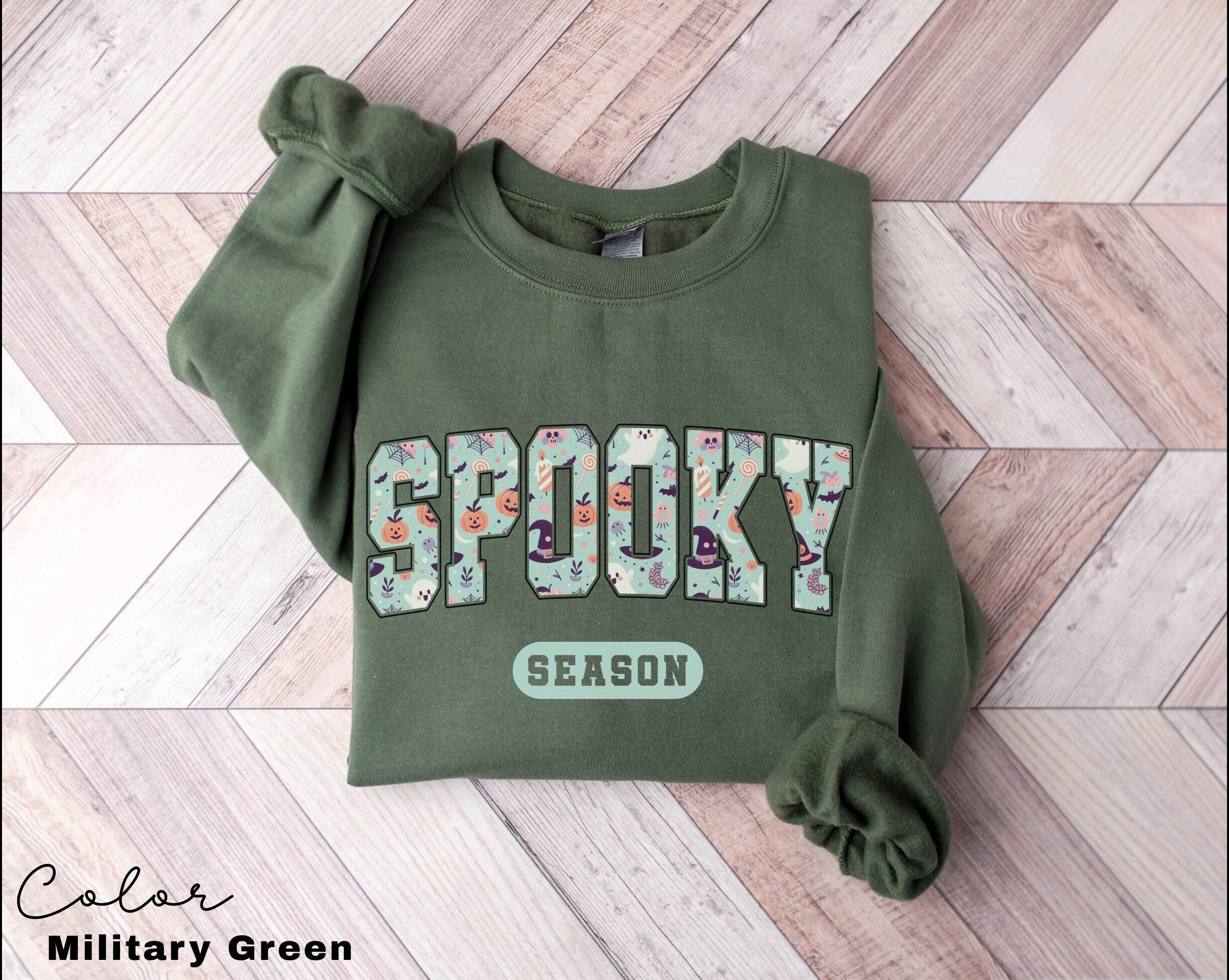 Cute Spooky Season Sweatshirt,Halloween Sweatshirt, Womens Halloween Sweatshirt, Cute Fall Sweater, Gift For Halloween, Spooky Season Shirt
