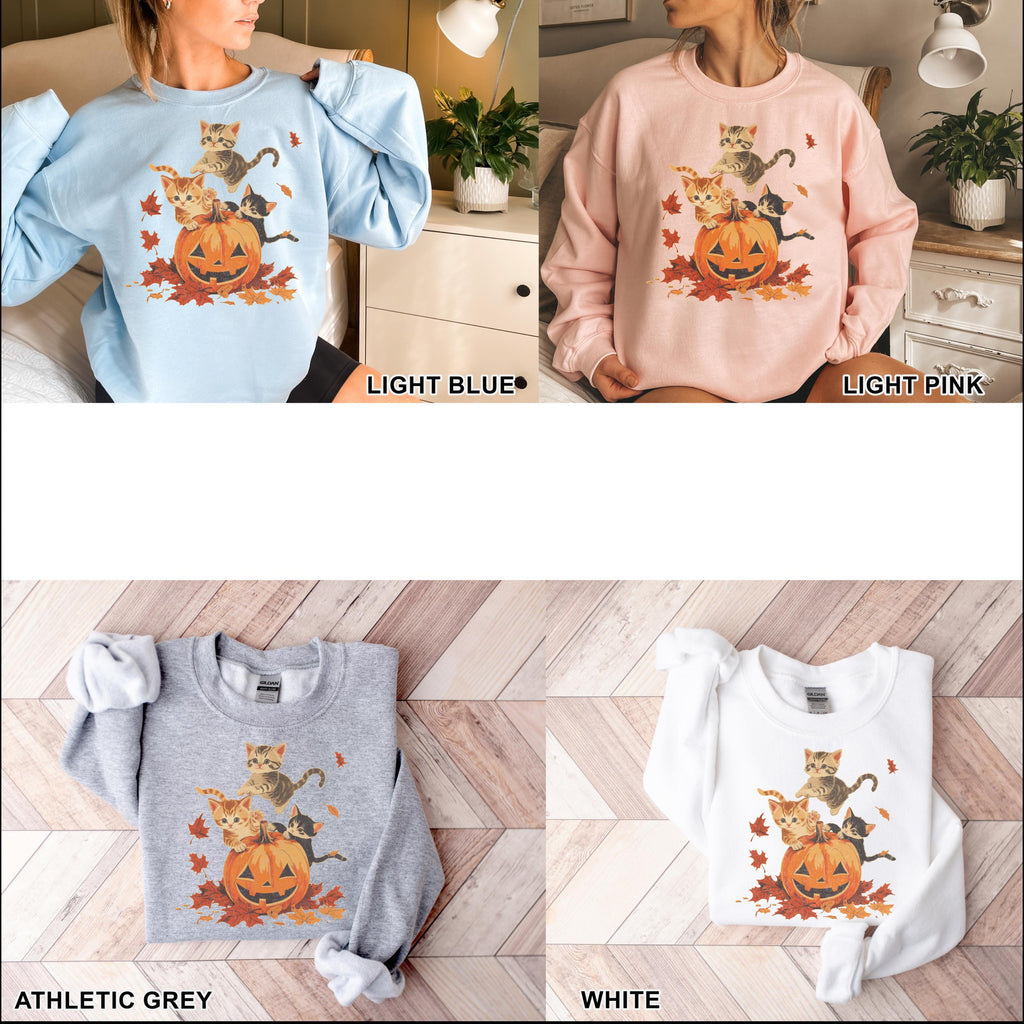 Vintage 90s Cat Halloween Sweatshirt, Retro Halloween Shirt, Spooky Season Tee, Pumpkin Shirt, Cat Lover Shirt, Black Cat, Spooky Season