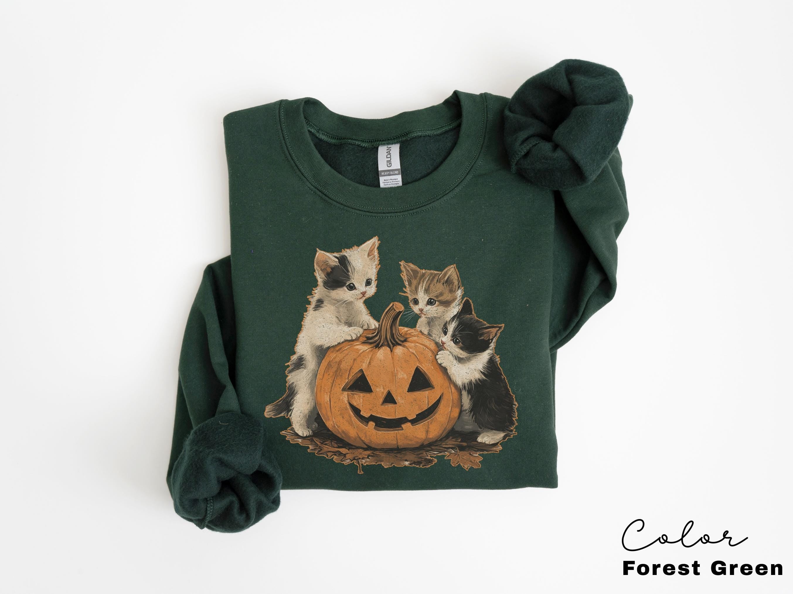 Vintage 90s Cat Halloween Sweatshirt, Retro Halloween Shirt, Spooky Season Tee, Pumpkin Shirt, Cat Lover Shirt, Black Cat, Spooky Season