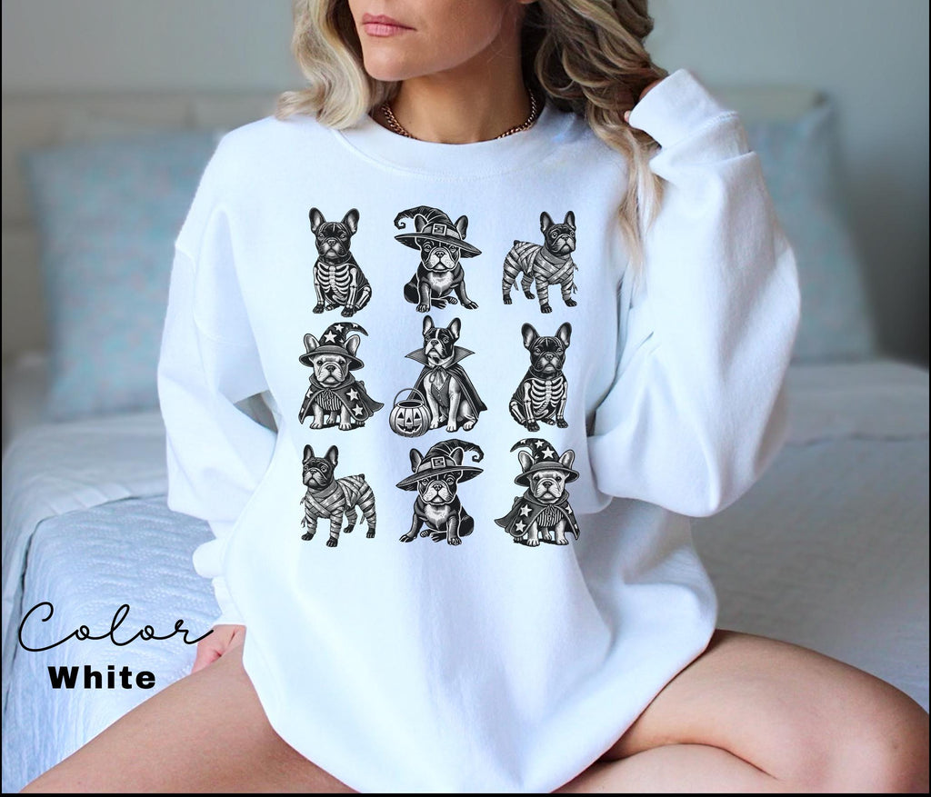 French Bulldog Halloween Dog Sweatshirt, Frenchie Mom Sweatshirt, Gifts For Bulldog Dad Mom, Holiday Pet Parent Gifts, French Bulldog Shirt,