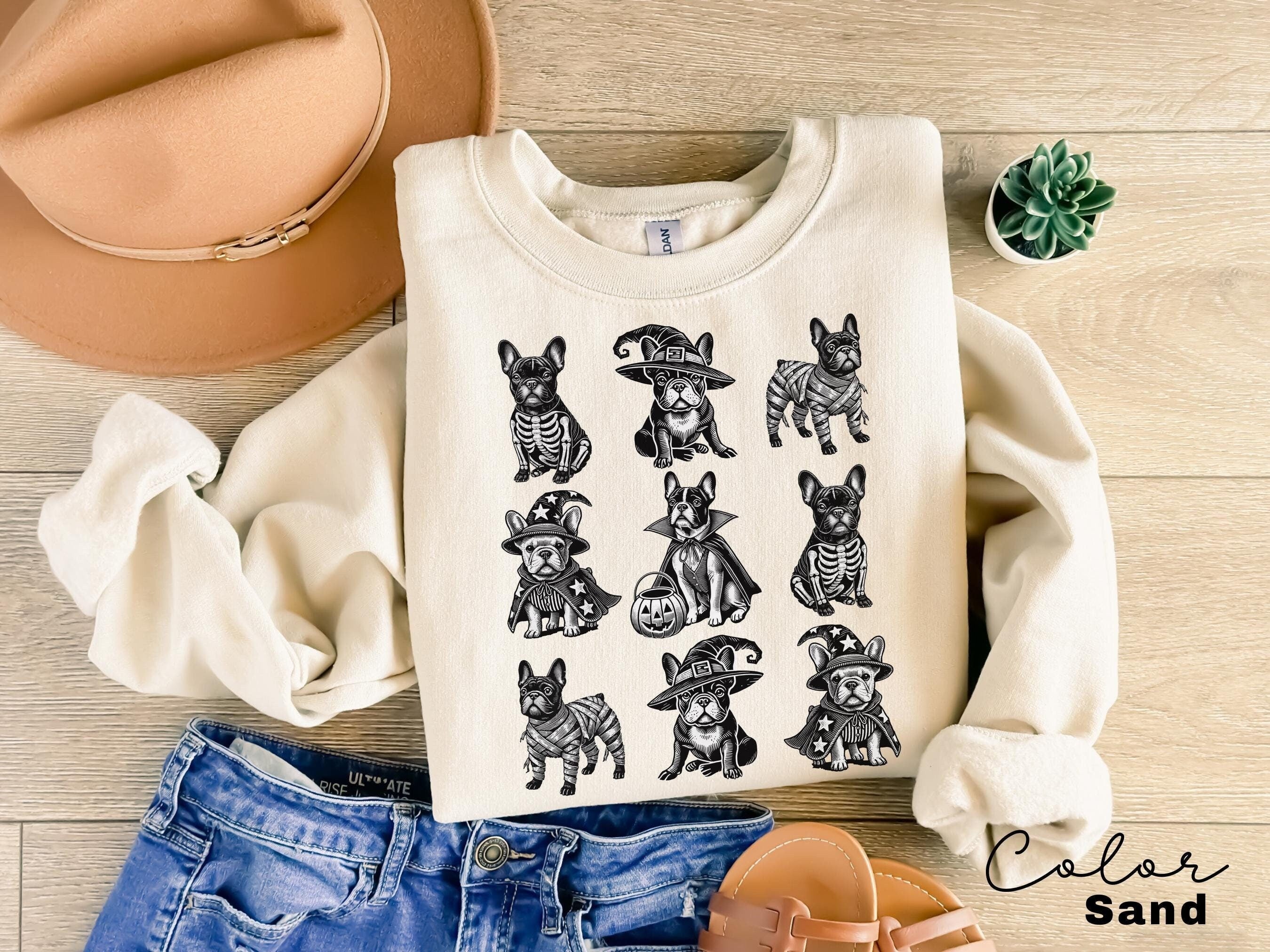 French Bulldog Halloween Dog Sweatshirt, Frenchie Mom Sweatshirt, Gifts For Bulldog Dad Mom, Holiday Pet Parent Gifts, French Bulldog Shirt,