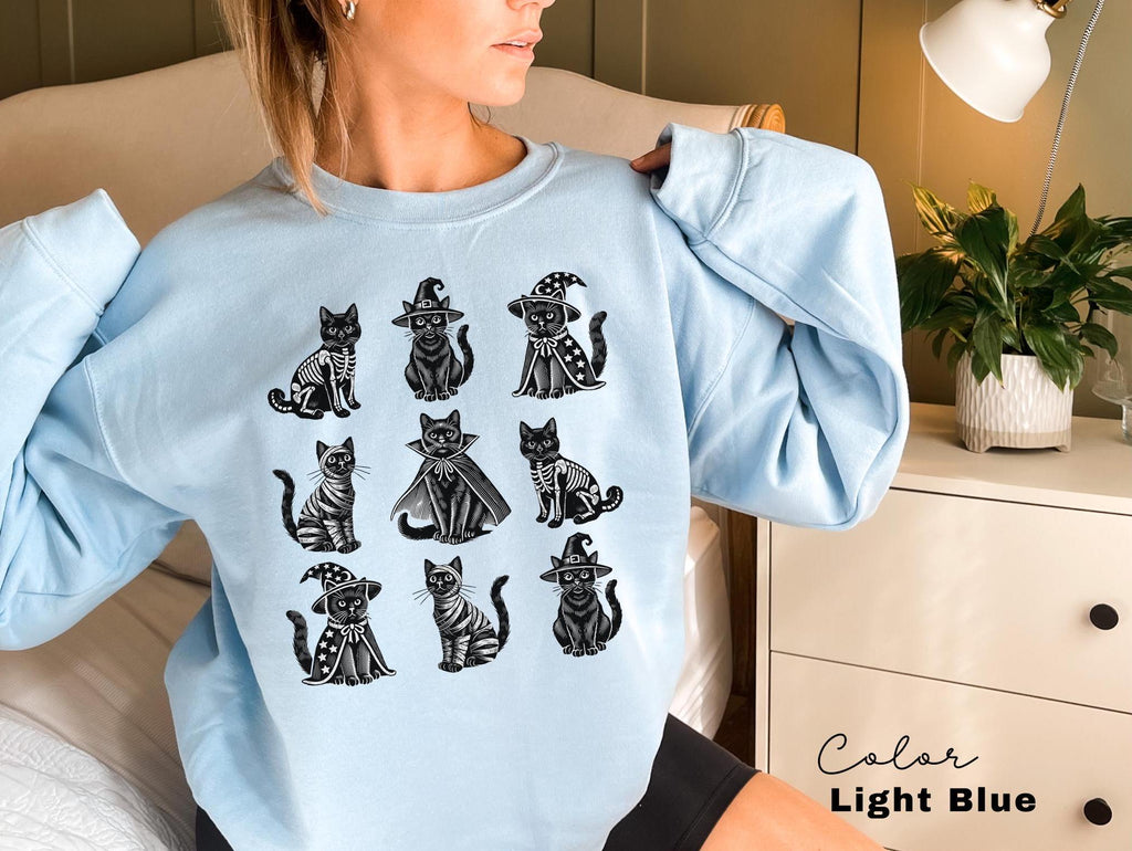 Vintage Black Cat Halloween Sweatshirt, Vintage Black cat sweatshirt, Halloween sweatshirt, Spooky season sweatshirt, Halloween Crewneck