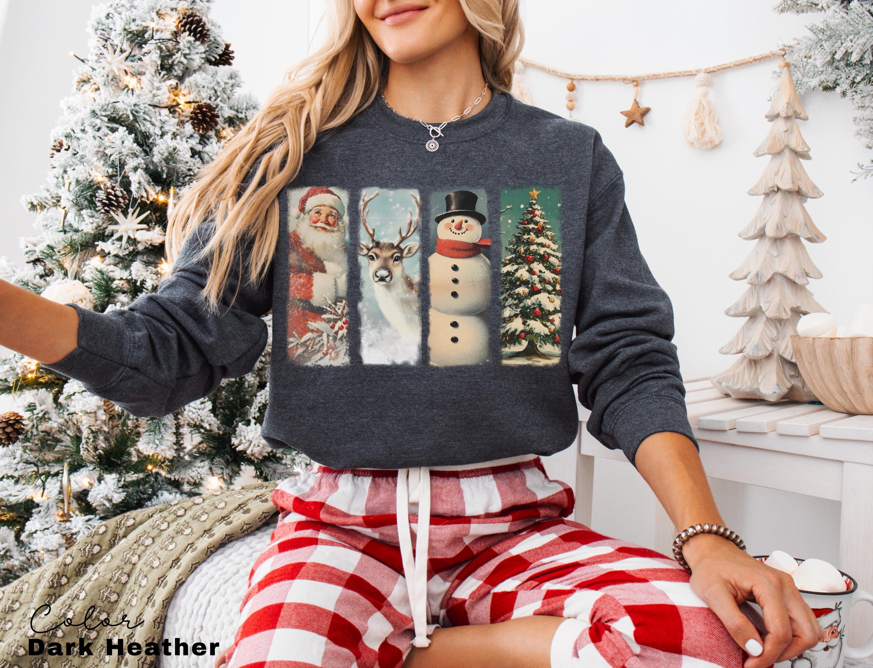 Retro Santa Sweatshirt, Vintage Santa Sweatshirt, Retro Christmas Santa, Holiday Clothing Women, Christmas Sweatshirt for Woman, holiday