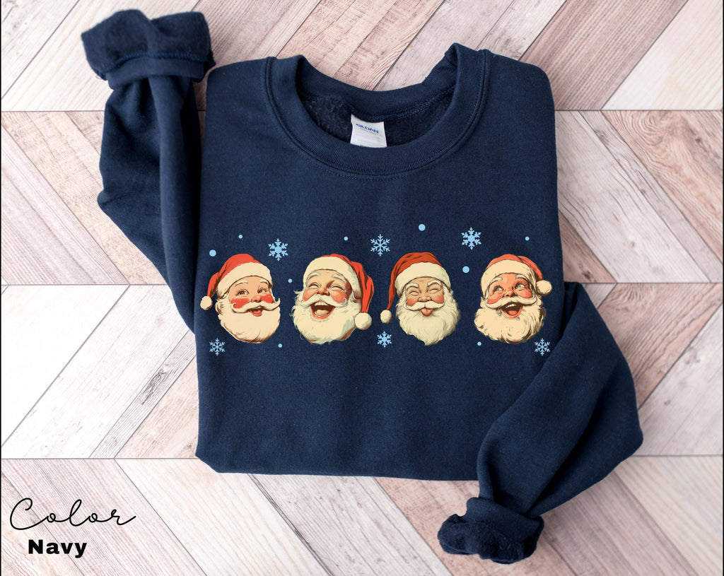 Vintage Santa Christmas Sweatshirt , Retro Santa Claus , Cute Santa Claus Xmas, Holiday Clothing Women, Christmas Sweatshirt for Woman,