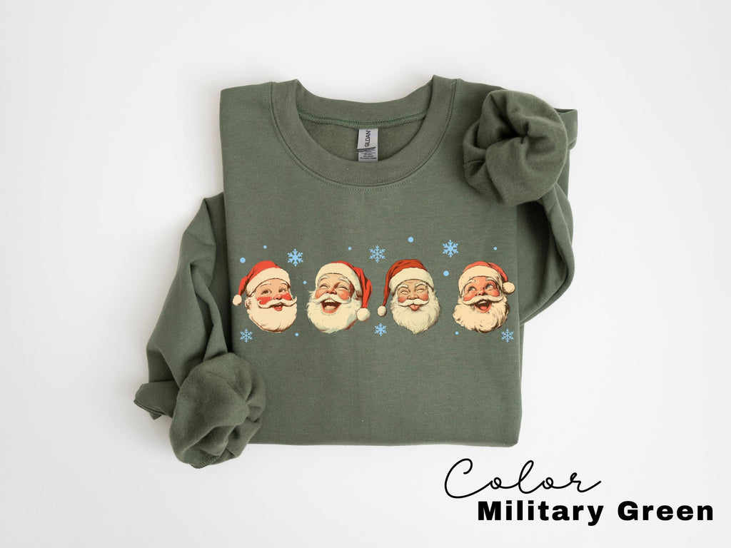Vintage Santa Christmas Sweatshirt , Retro Santa Claus , Cute Santa Claus Xmas, Holiday Clothing Women, Christmas Sweatshirt for Woman,