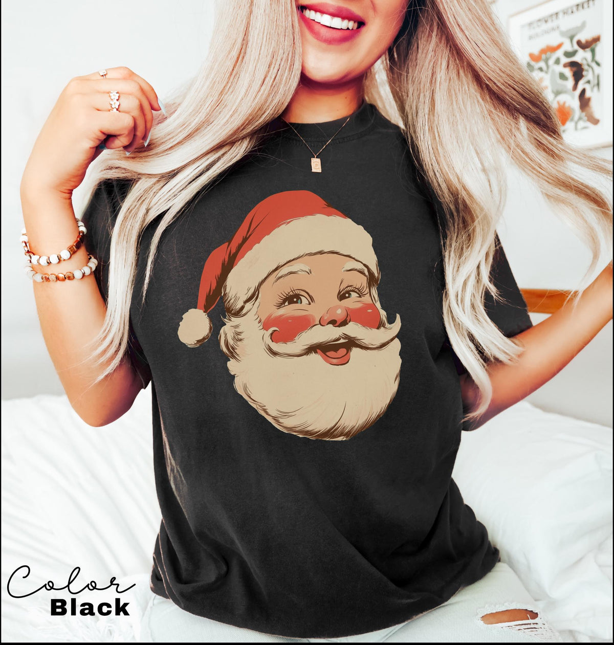 Vintage Santa Tee Comfort Colors , Retro Santa Claus Comfort Colors Shirt, Cute Santa Claus Xmas Tee, Comfort Colors Christmas Shirt Xmas