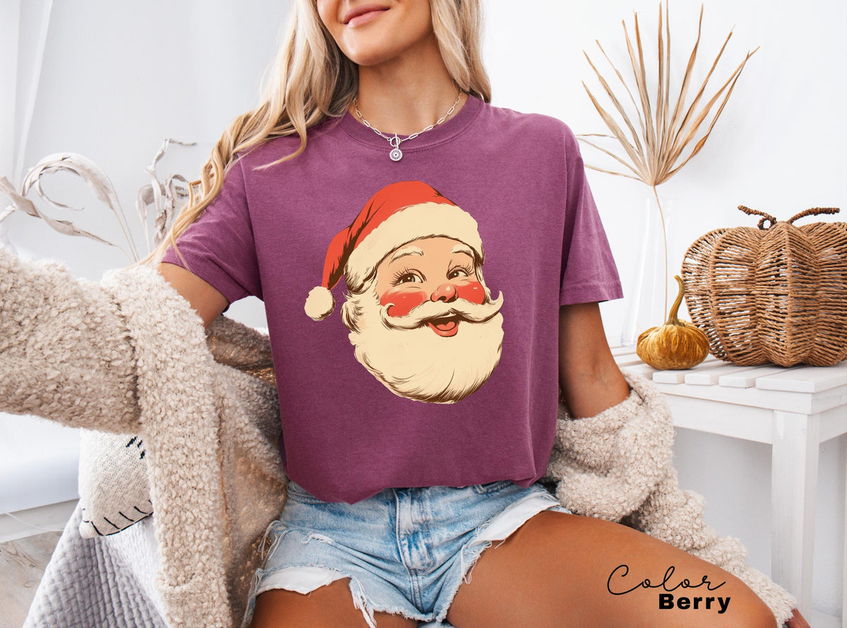 Vintage Santa Tee Comfort Colors , Retro Santa Claus Comfort Colors Shirt, Cute Santa Claus Xmas Tee, Comfort Colors Christmas Shirt Xmas