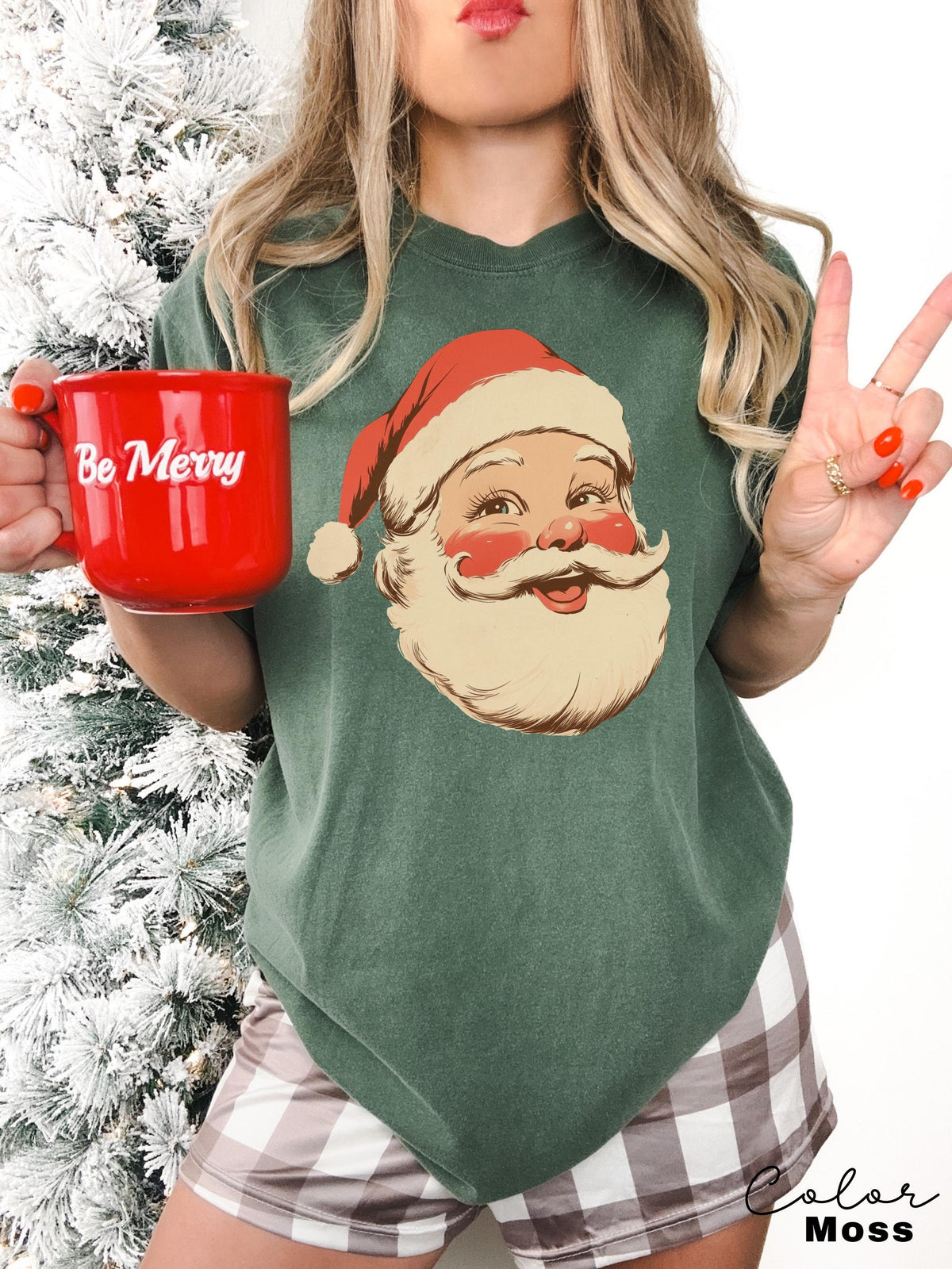 Vintage Santa Tee Comfort Colors , Retro Santa Claus Comfort Colors Shirt, Cute Santa Claus Xmas Tee, Comfort Colors Christmas Shirt Xmas
