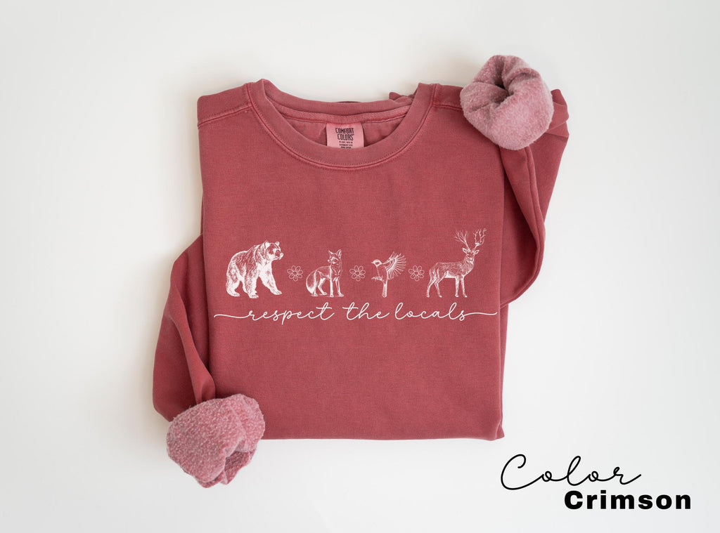 Respect The Local Wildlife Sweatshirt, Gift For Nature Lover, Animal Lover, Protect National Parks, Granola Girl Shirt, Comfort Colors