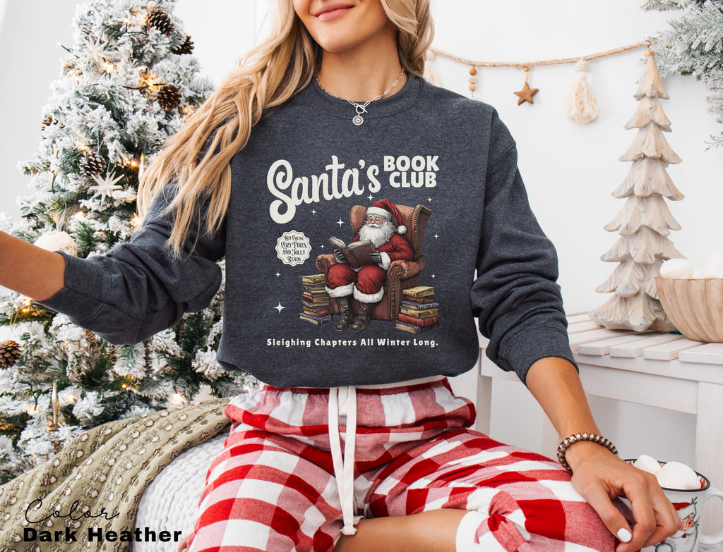 Christmas North Pole Book Club Sweatshirt, Santa's Book Club, Bookish Christmas Crewneck, GiftFor Book Lover, Holiday Bookish Gift, Teacher