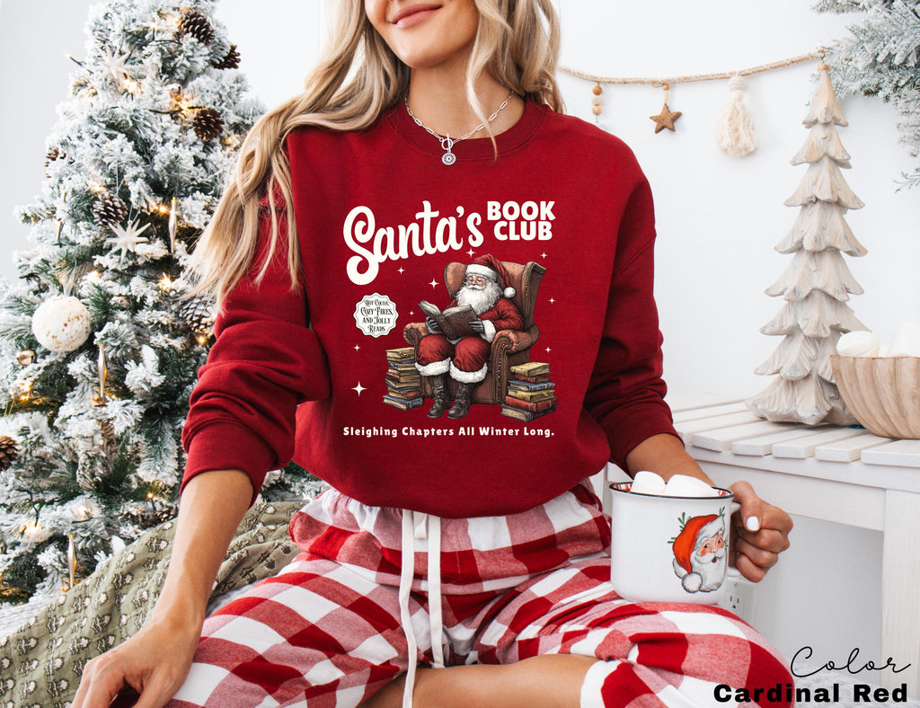Christmas North Pole Book Club Sweatshirt, Santa's Book Club, Bookish Christmas Crewneck, GiftFor Book Lover, Holiday Bookish Gift, Teacher