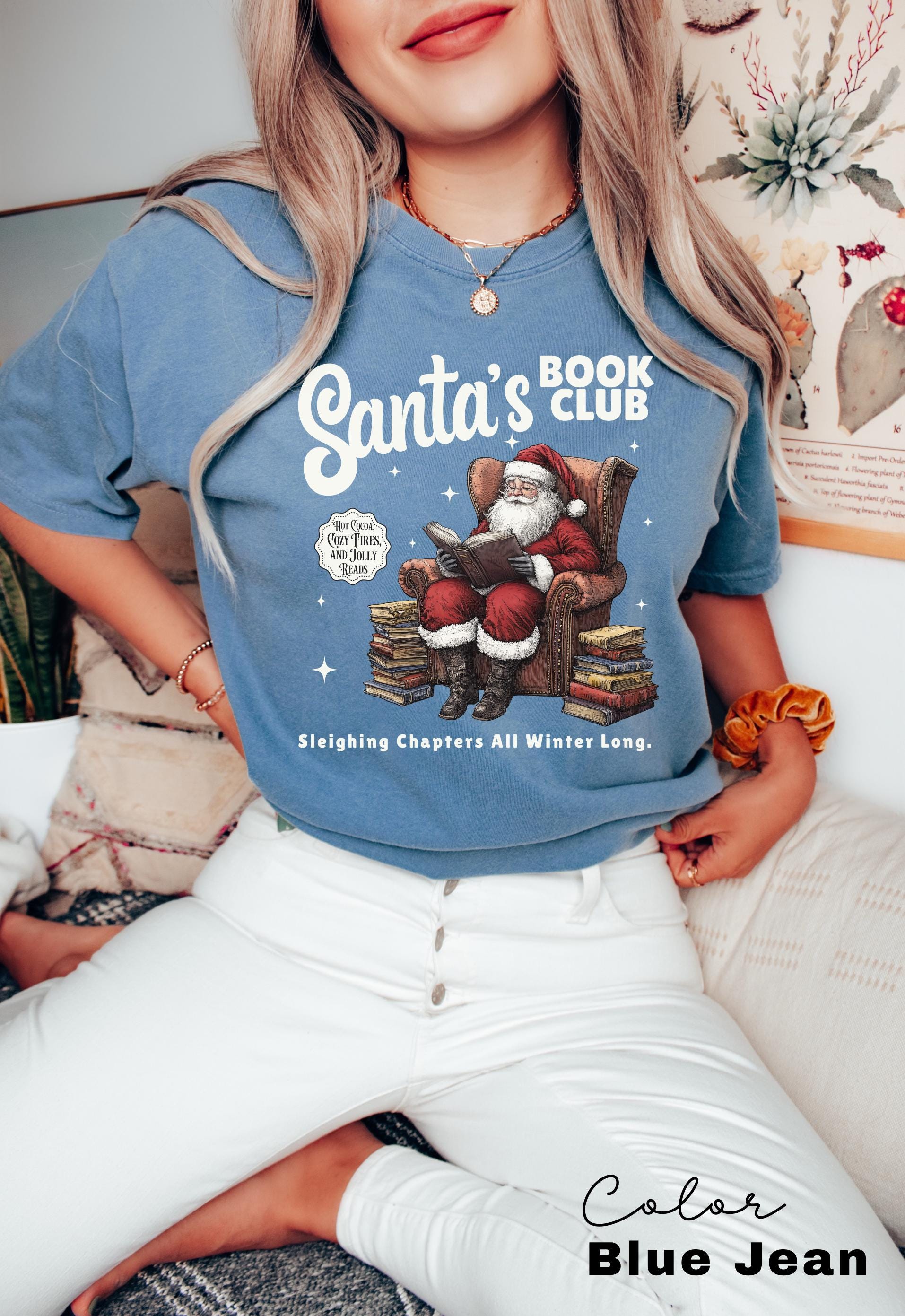 Christmas North Pole Book Club Comfort Colors Shirt, Santas Book Club, Bookish Christmas T Shirt, Shirt For Book Lover, Holiday Bookish Gift