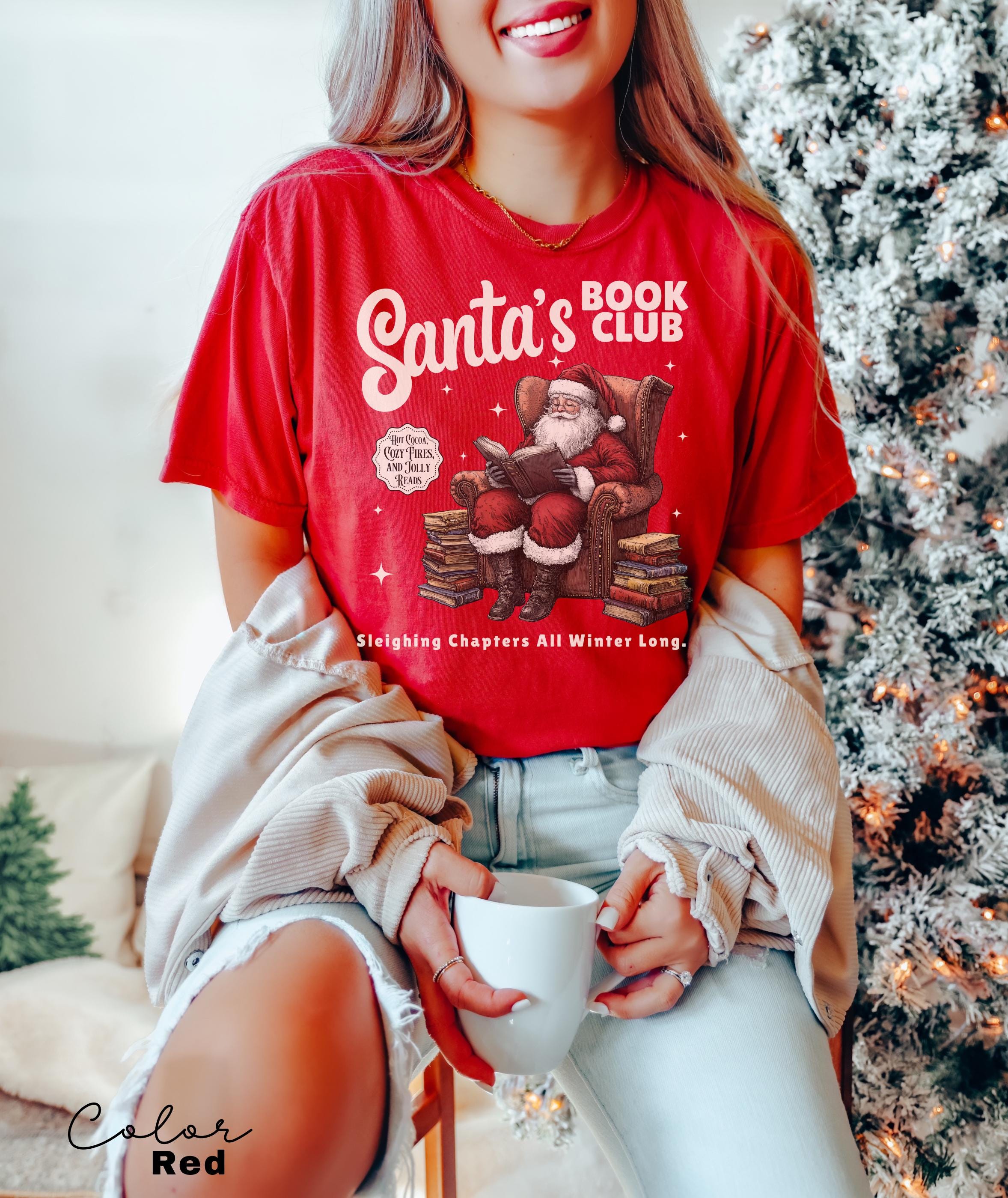 Christmas North Pole Book Club Comfort Colors Shirt, Santas Book Club, Bookish Christmas T Shirt, Shirt For Book Lover, Holiday Bookish Gift