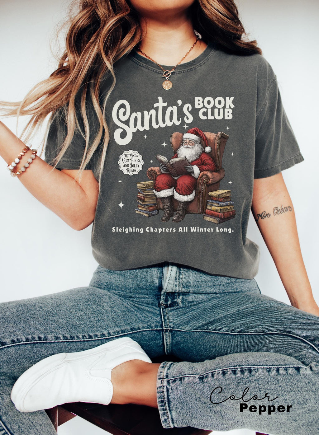 Christmas North Pole Book Club Comfort Colors Shirt, Santas Book Club, Bookish Christmas T Shirt, Shirt For Book Lover, Holiday Bookish Gift