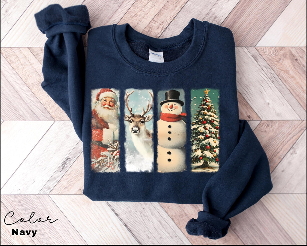 Retro Santa Sweatshirt, Vintage Santa Sweatshirt, Retro Christmas Santa, Holiday Clothing Women, Christmas Sweatshirt for Woman, holiday