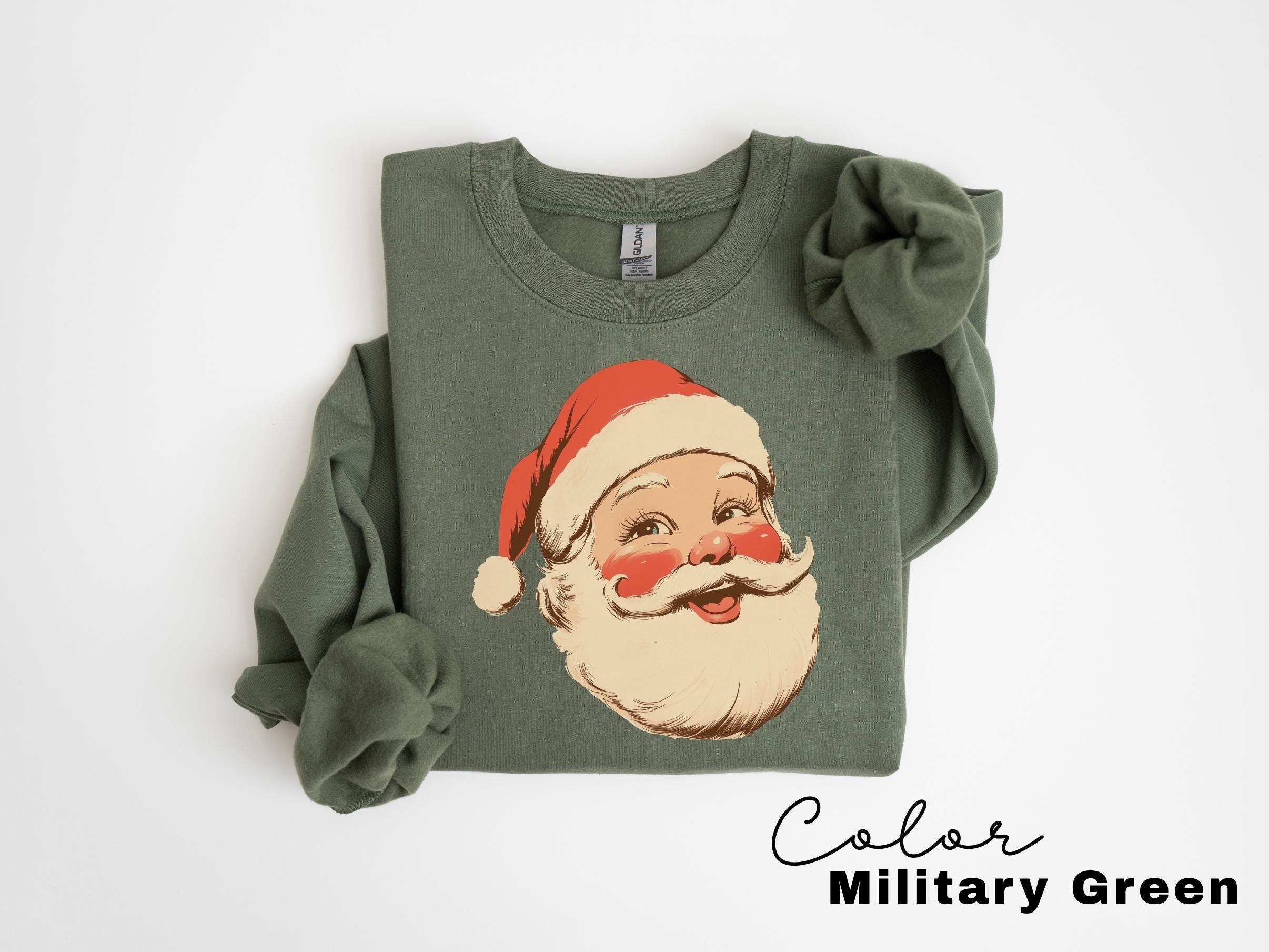 Retro Santa Sweatshirt, Vintage Santa Sweatshirt, Retro Christmas Santa, Holiday Clothing Women, Christmas Sweatshirt for Woman, holiday