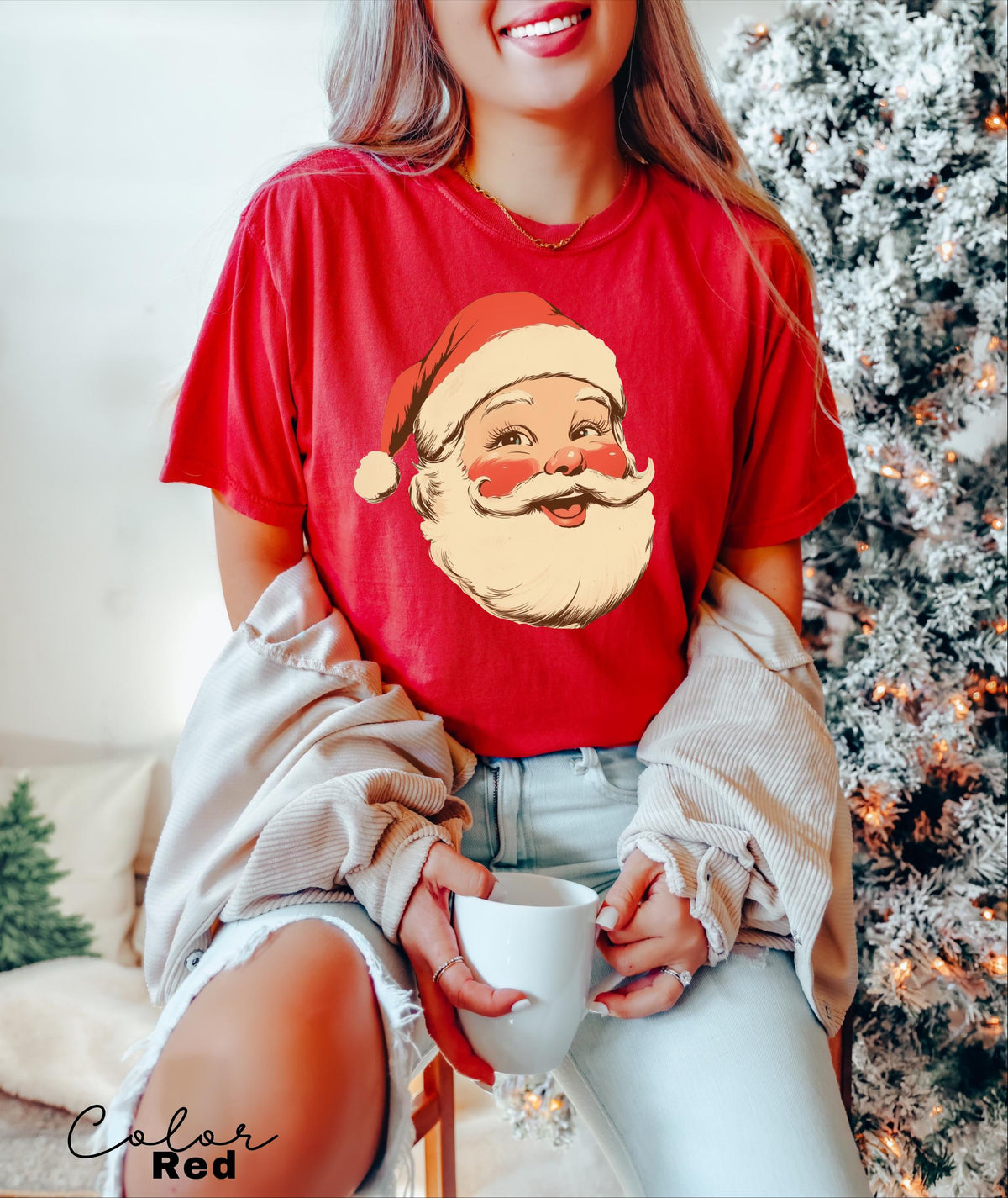 Vintage Santa Tee Comfort Colors , Retro Santa Claus Comfort Colors Shirt, Cute Santa Claus Xmas Tee, Comfort Colors Christmas Shirt Xmas