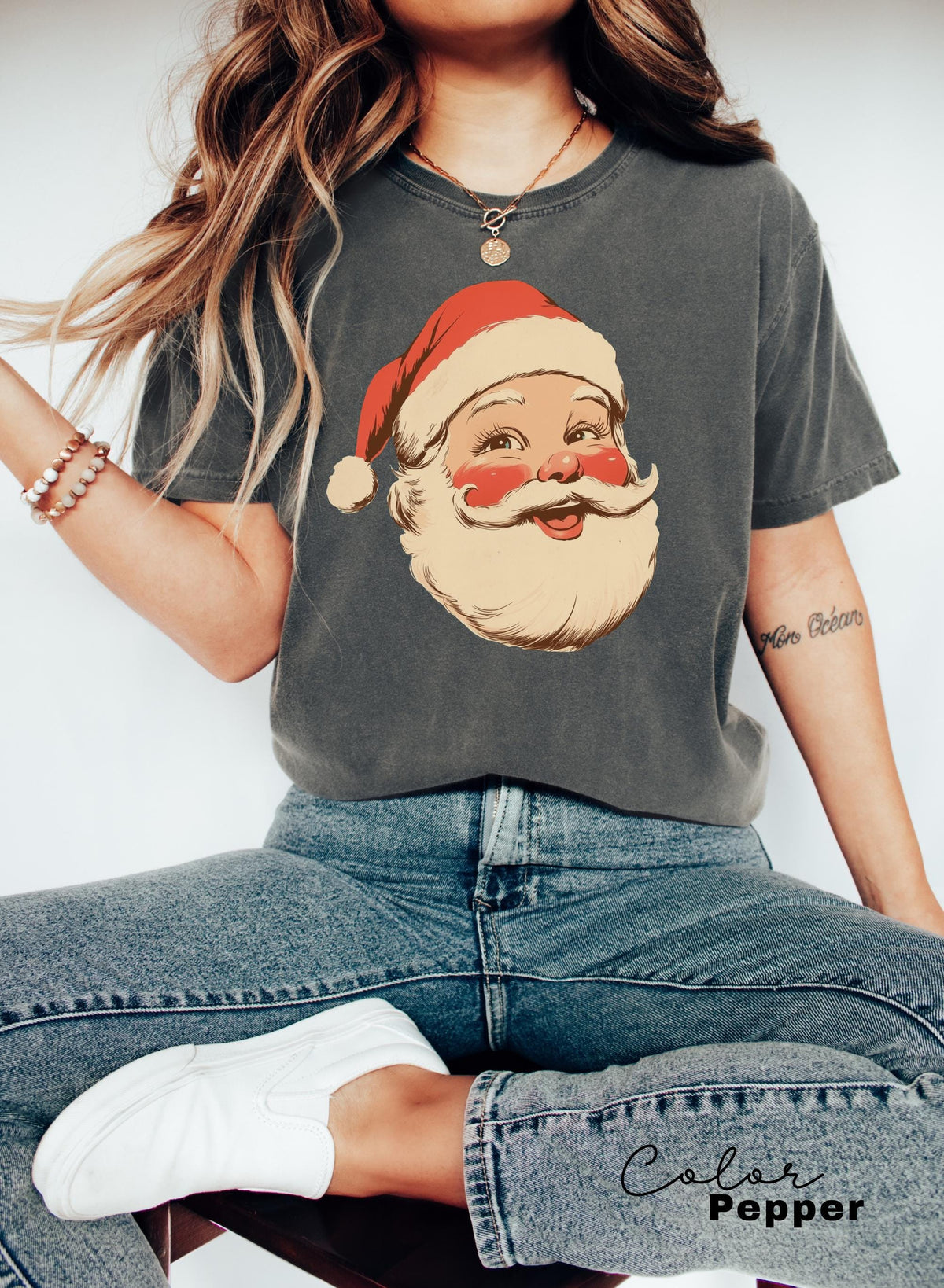 Vintage Santa Tee Comfort Colors , Retro Santa Claus Comfort Colors Shirt, Cute Santa Claus Xmas Tee, Comfort Colors Christmas Shirt Xmas