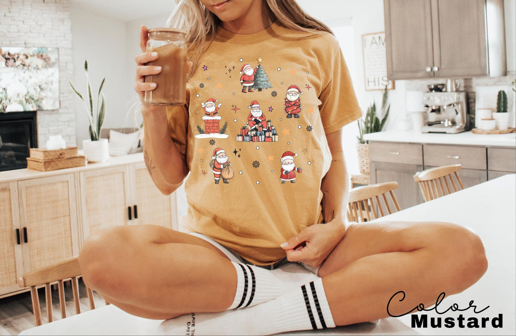 Comfort Colors Santa Christmas Shirt, Santa Clause Shirt, Retro Christmas shirt, Womens Christmas shirt, Cute Christmas Gift, Oversized