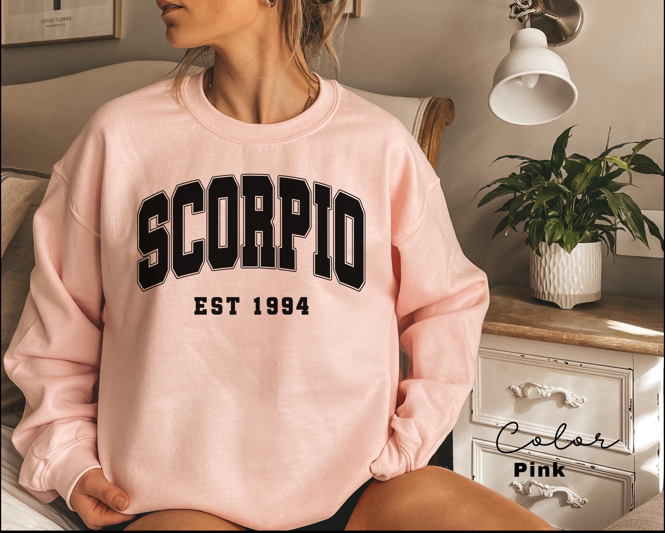 Scorpio Sweatshirt, Custom Birth Year, Scorpio Est 1994 Sweater, Birthday Gift, Astrology Horoscope Pullover, Unisex Crewneck, Est Birthday