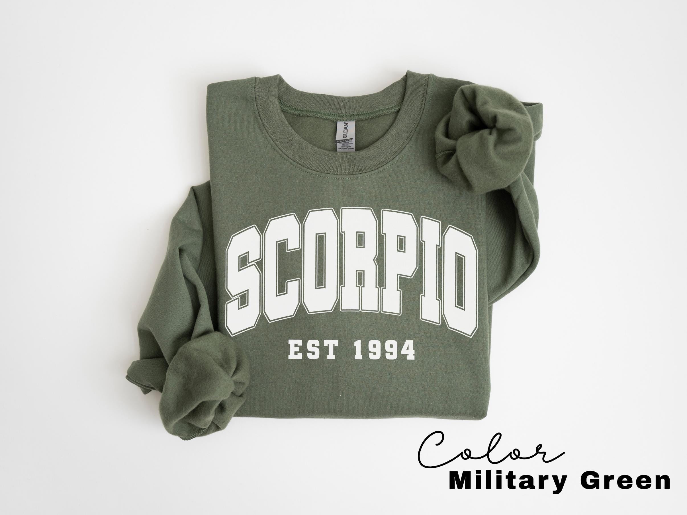 Scorpio Sweatshirt, Custom Birth Year, Scorpio Est 1994 Sweater, Birthday Gift, Astrology Horoscope Pullover, Unisex Crewneck, Est Birthday