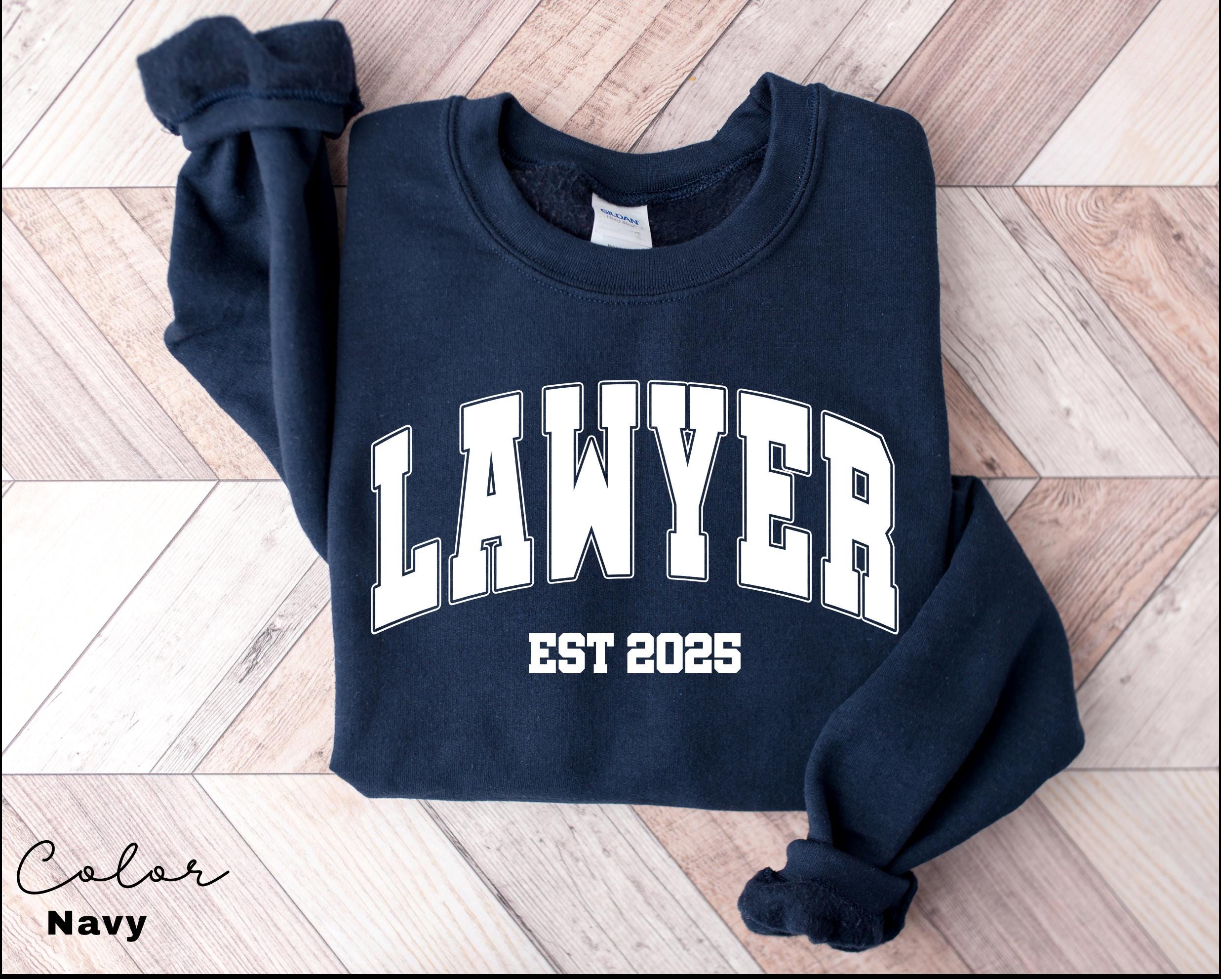 Custom Lawyer Sweatshirt, Personalized Lawyer Sweatshirt, Graduation Sweatshirt, Law Student Shirt, Est Year, Attorney Gift, Law Office,