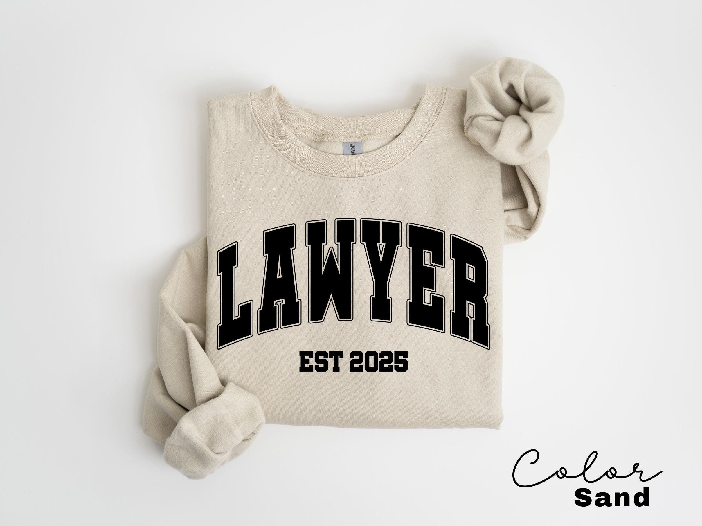 Custom Lawyer Sweatshirt, Personalized Lawyer Sweatshirt, Graduation Sweatshirt, Law Student Shirt, Est Year, Attorney Gift, Law Office,
