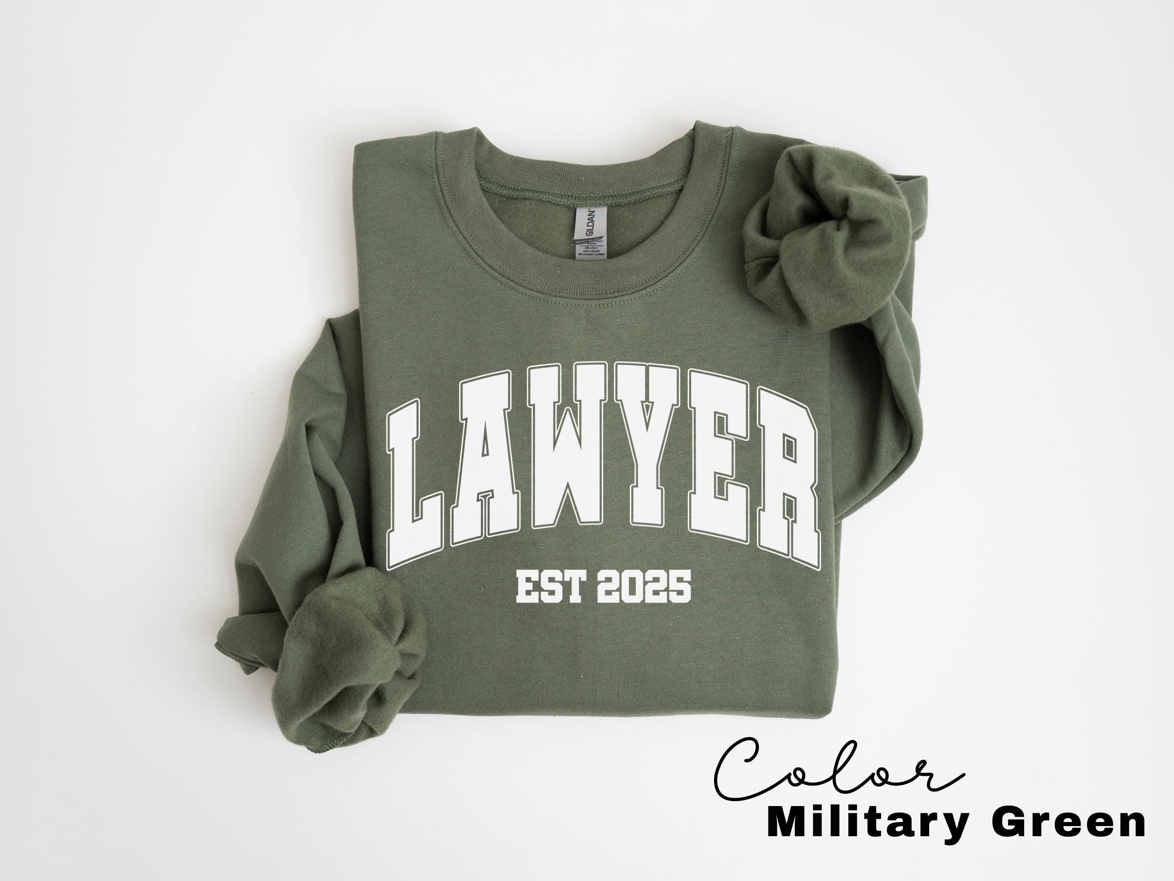 Custom Lawyer Sweatshirt, Personalized Lawyer Sweatshirt, Graduation Sweatshirt, Law Student Shirt, Est Year, Attorney Gift, Law Office,