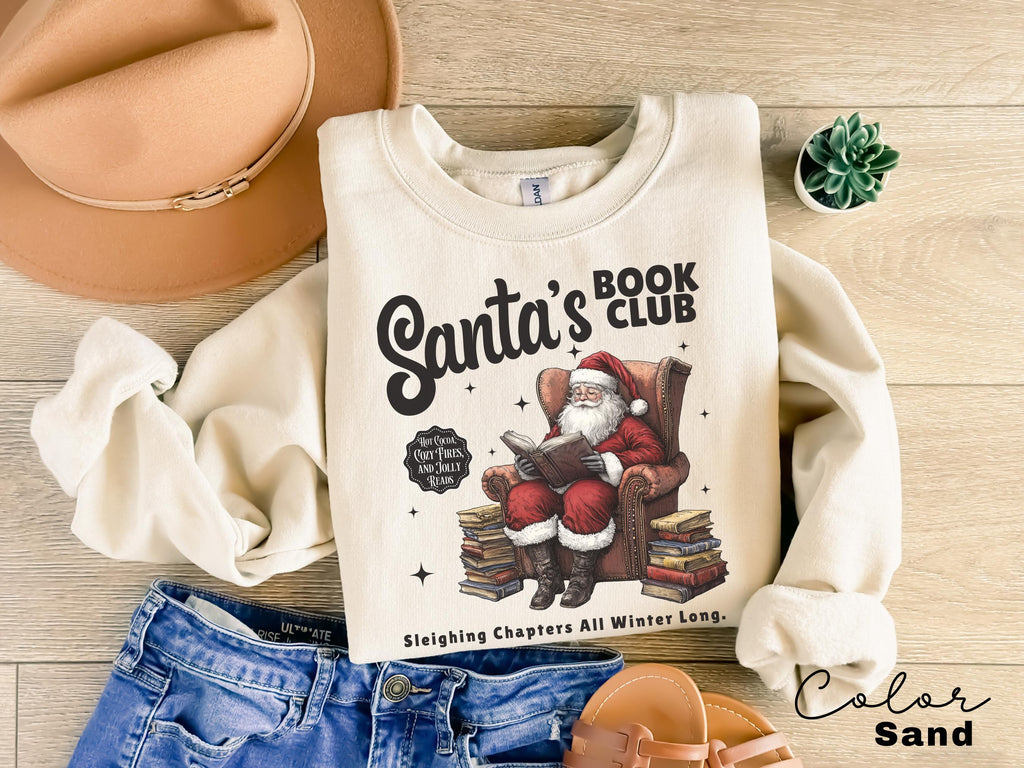 Christmas North Pole Book Club Sweatshirt, Santa's Book Club, Bookish Christmas Crewneck, GiftFor Book Lover, Holiday Bookish Gift, Teacher
