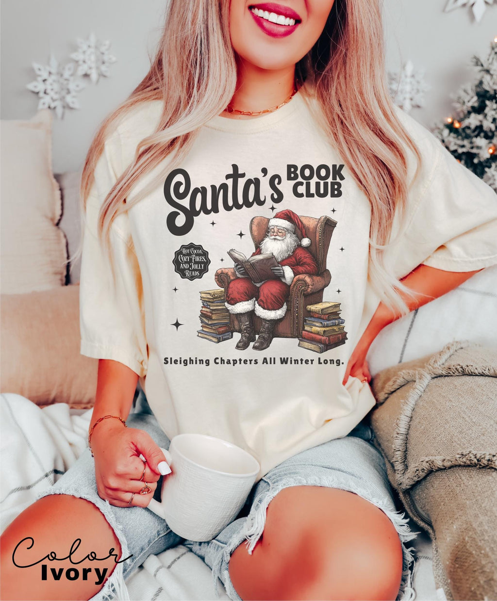 Christmas North Pole Book Club Comfort Colors Shirt, Santas Book Club, Bookish Christmas T Shirt, Shirt For Book Lover, Holiday Bookish Gift