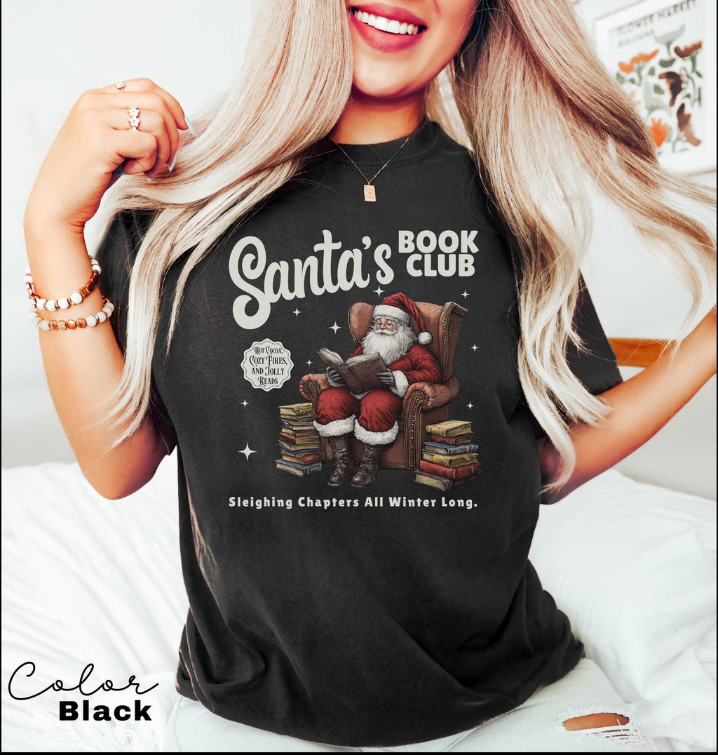 Christmas North Pole Book Club Comfort Colors Shirt, Santas Book Club, Bookish Christmas T Shirt, Shirt For Book Lover, Holiday Bookish Gift