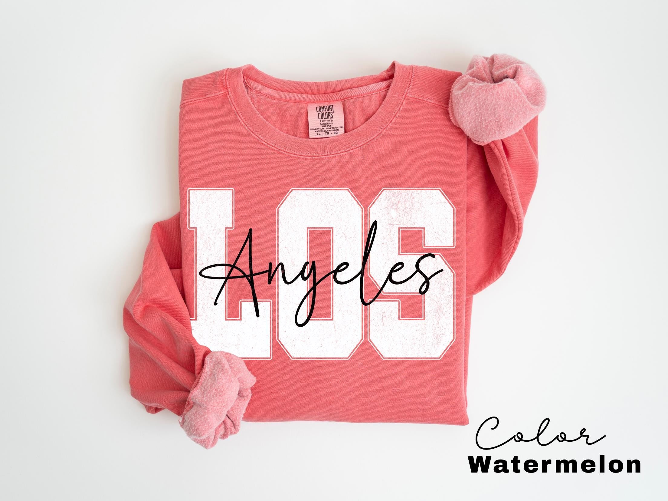 LA Sweatshirt, Los Angeles Sweatshirt, Varsity Aesthetic, Travel Destination Gift, Gift From Los Angeles, Unisex Crewneck Sweatshirt