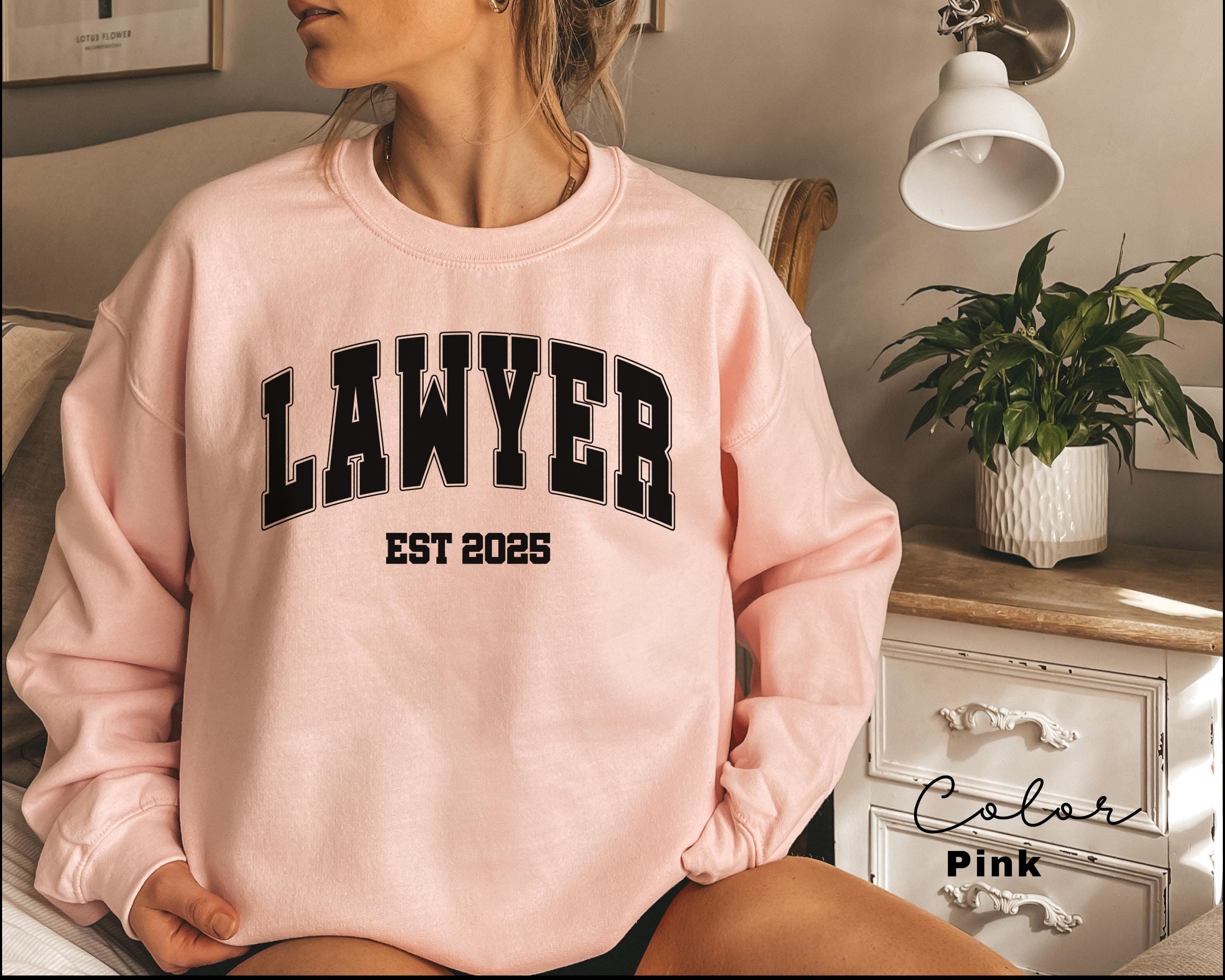 Custom Lawyer Sweatshirt, Personalized Lawyer Sweatshirt, Graduation Sweatshirt, Law Student Shirt, Est Year, Attorney Gift, Law Office,